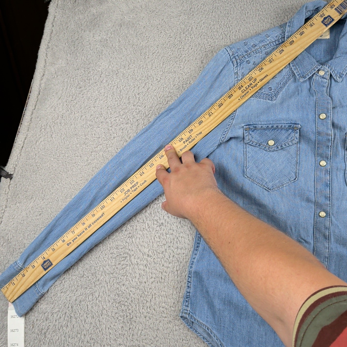 Gap 1969 Shirt Womens Small Blue Western Pearl Snap Chambray Denim Cowboy Yoke