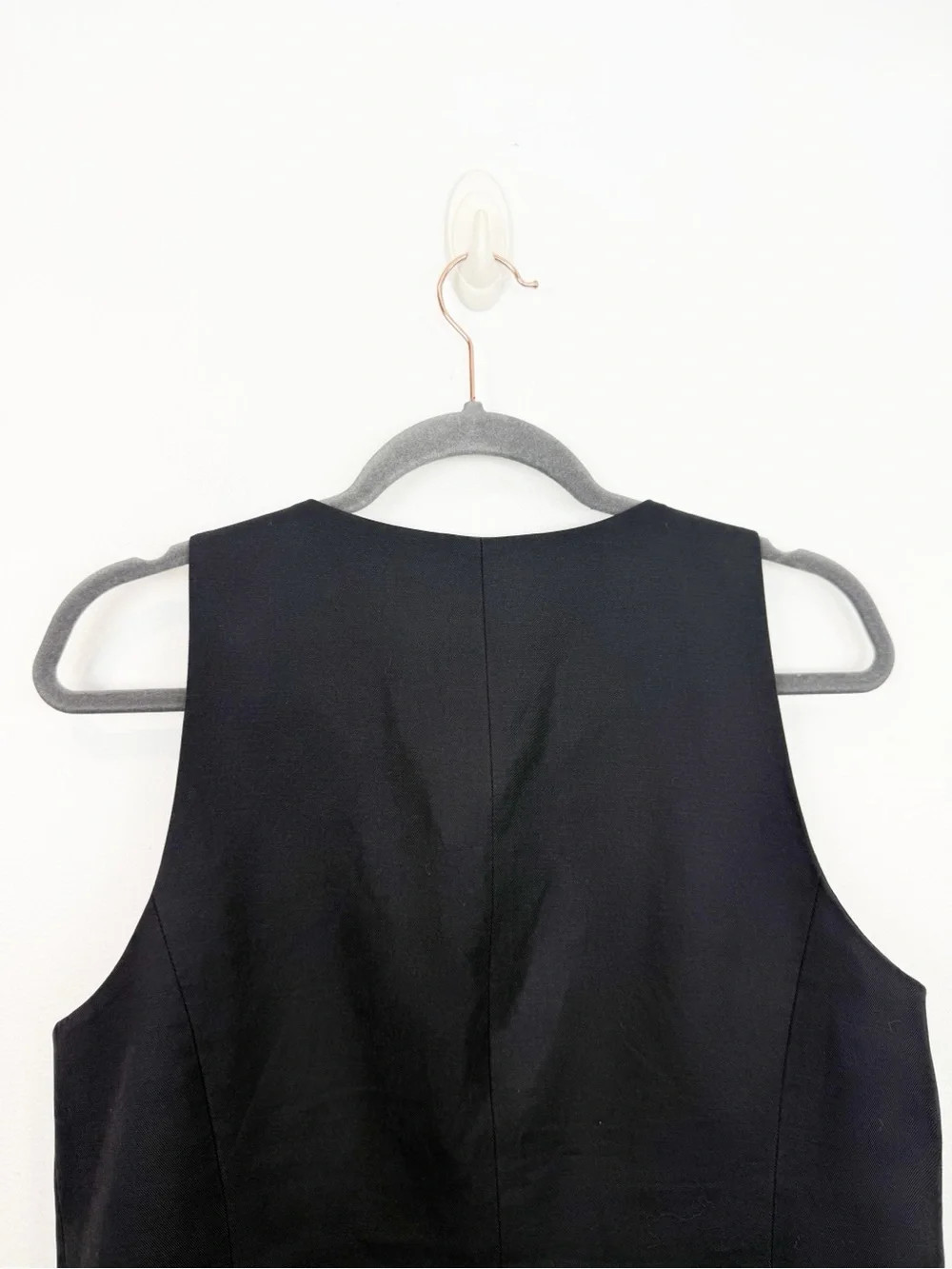 Madewell Crewneck Cutaway Vest In Drapey Twill Black Size 10