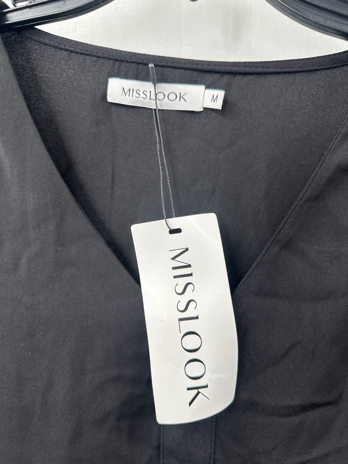 MissLook Adult Womens Medium Black Blouse New With Tag NWT