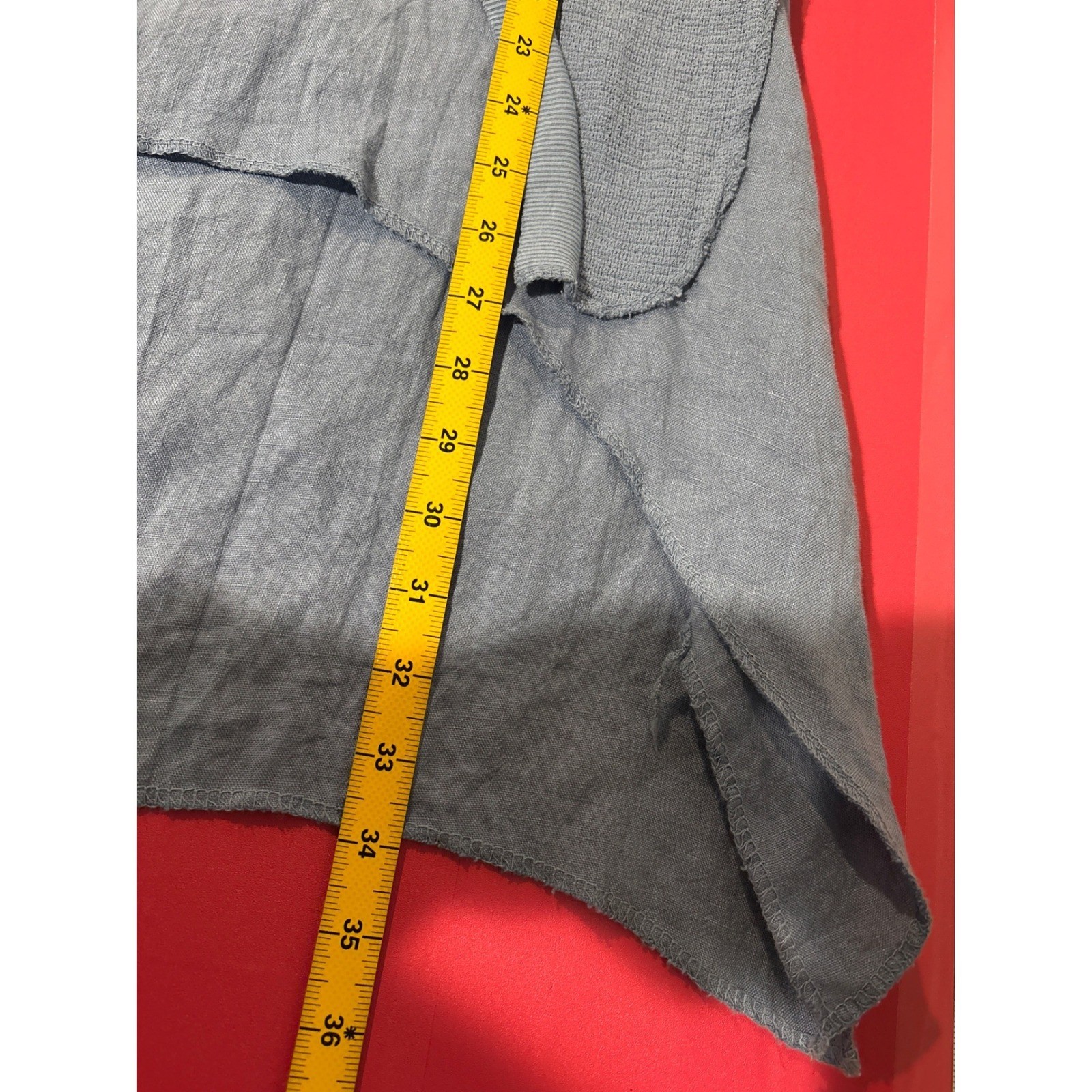 Bella Amore Women’s Blue Italian Linen Tunic Size L Minimalist Boho Lagenlook