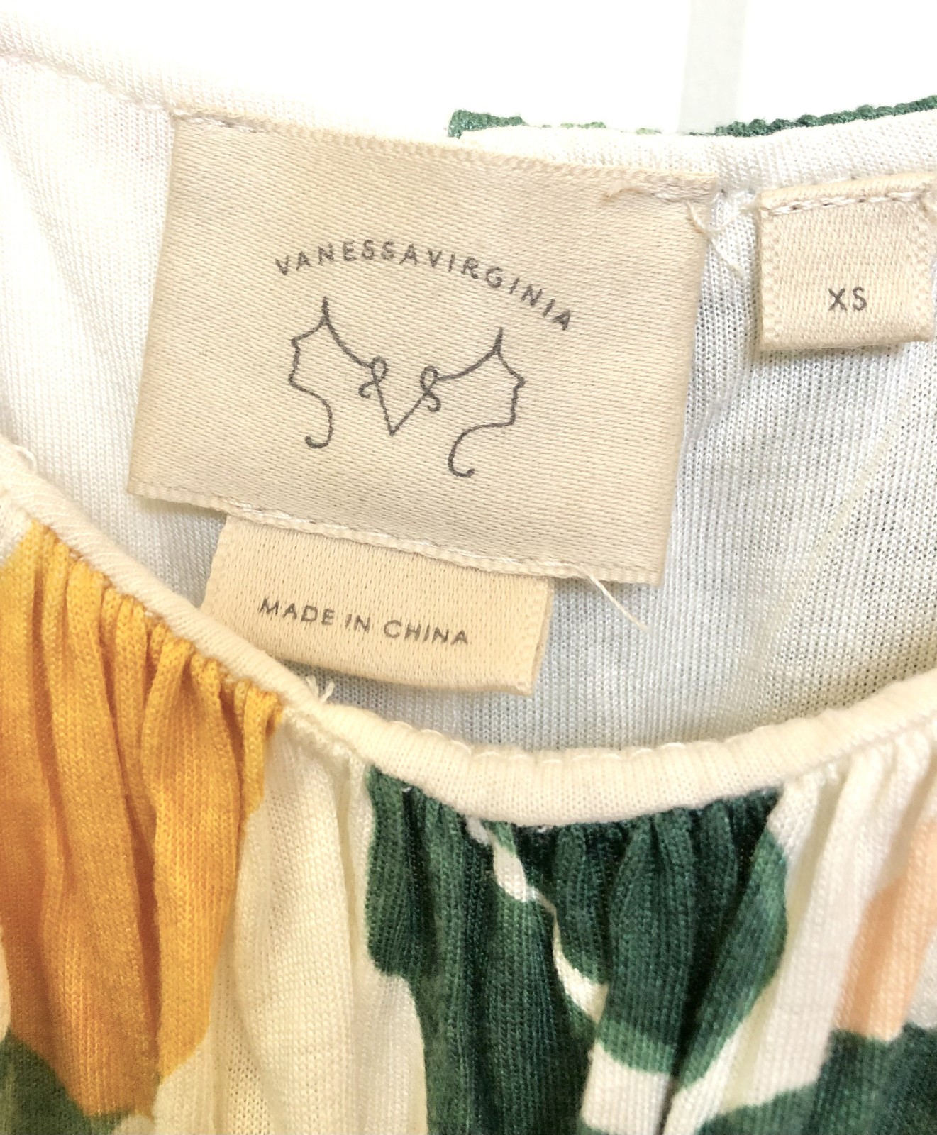Anthropologie swing tank top Vanessa Virginia floral tropical print with tie