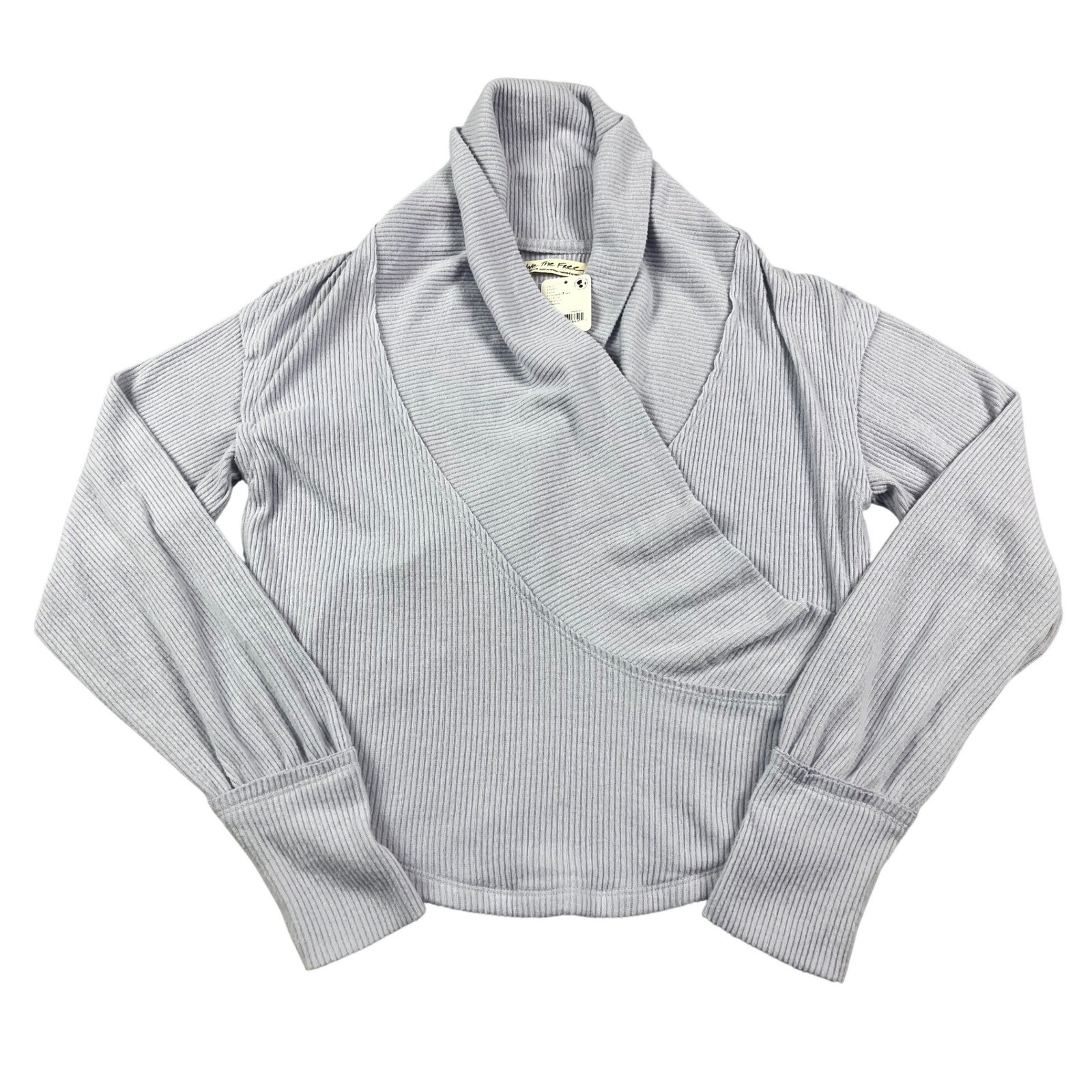 WE THE FREE Hold Me Close Sweater Med shawl collar faux wrap slouchy ribbed New