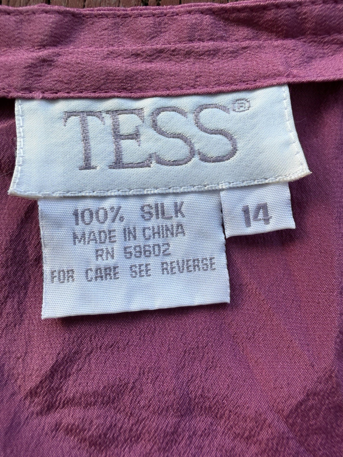 Vintage 80s TESS 100% silk raspberry pink babydoll tank strappy 14(XL) festival