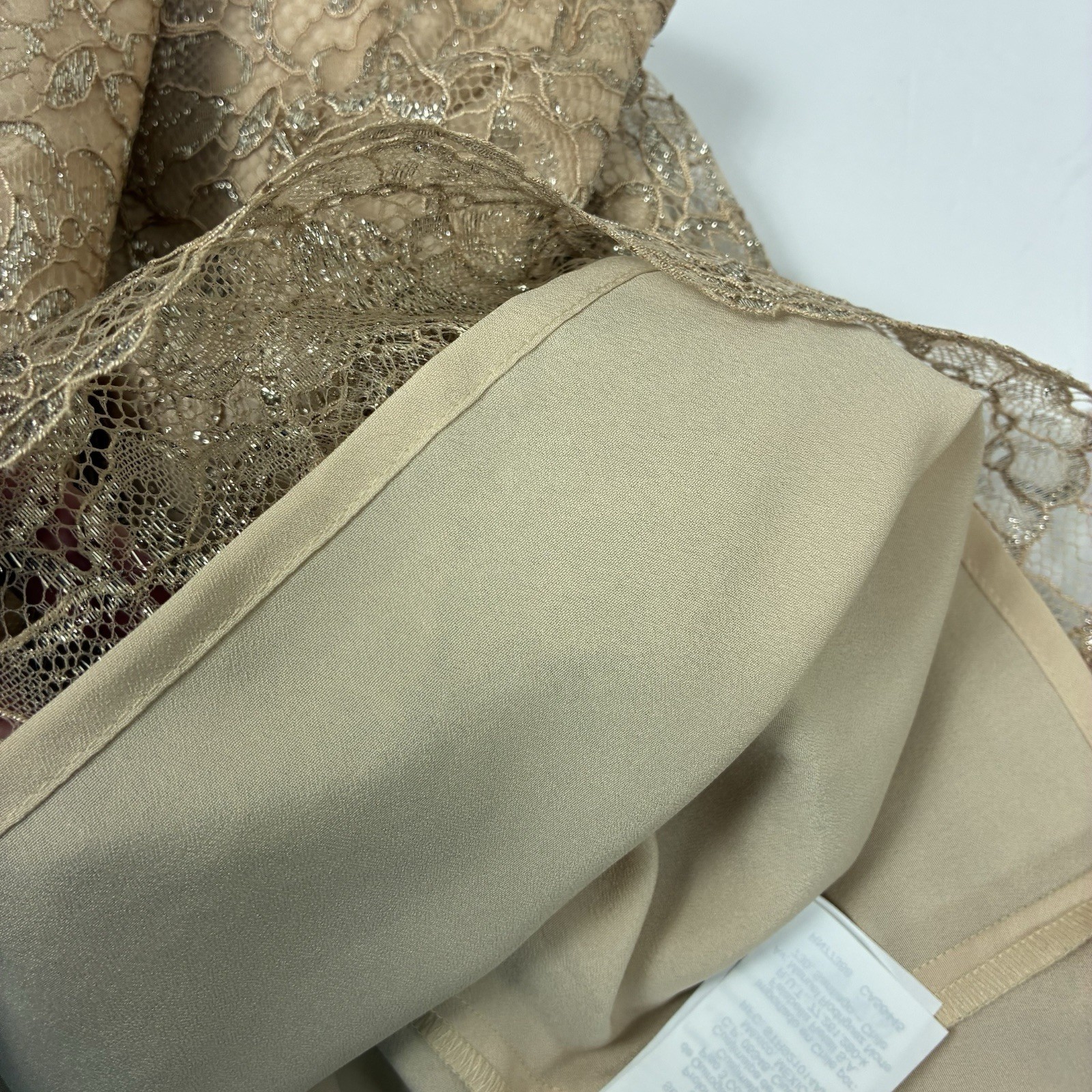 J Crew Tie Neck Top Metallic Gold Lace Sleeveless Womens S Evening Formal Party