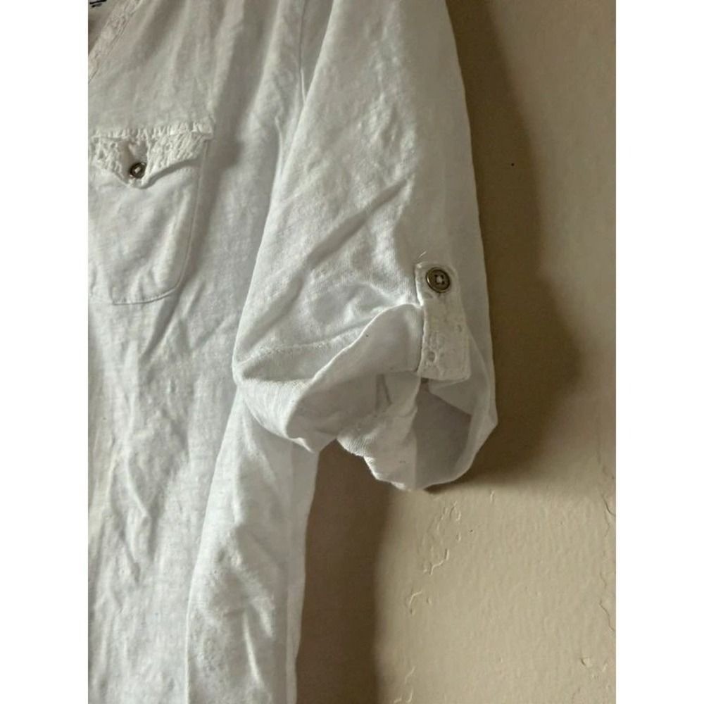 Croft & Barrow White Textured Henley Top