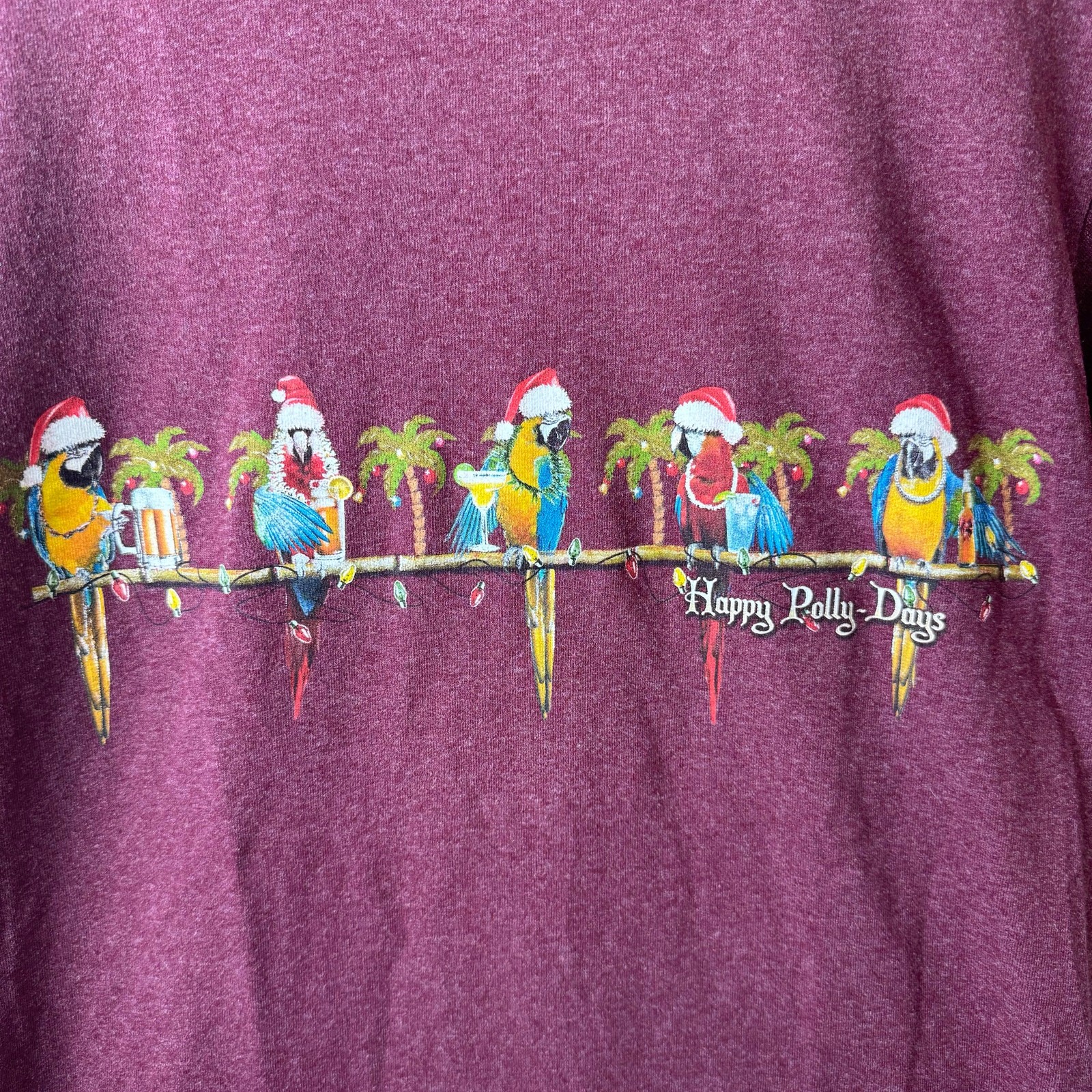 Boca Islandwear Graphic T-Shirt Women’s Medium Party Parrots Birds Cotton Casual