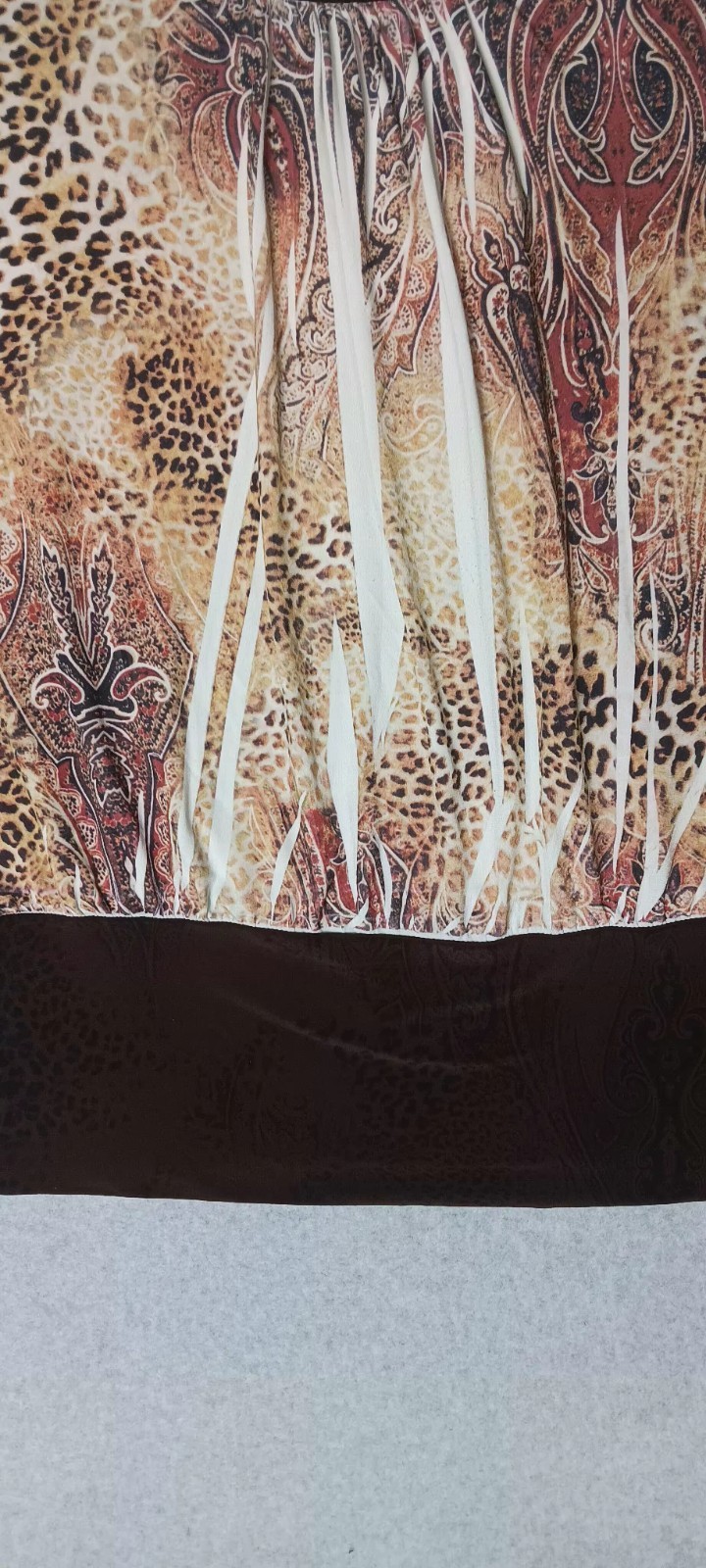 Studio Y Y2K Sleeveless Blouse Womens Size Medium Brown Leopard Print Paisley…