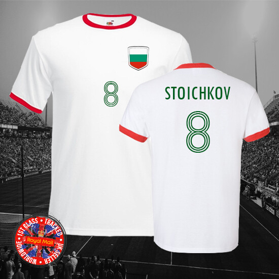 Bulgaria Stoichkov Football Soccer Ringer Retro T-shirt World Cup Euros Gift