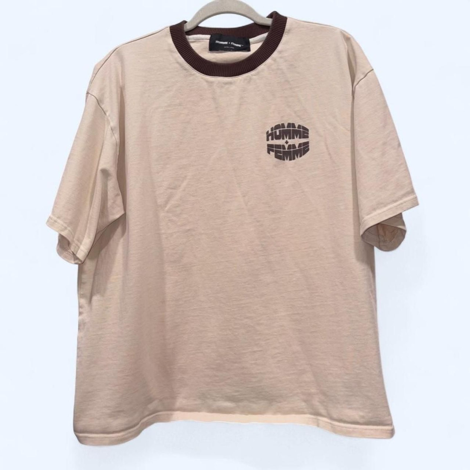 Femme-la Women’s Tan and Cream T-shirt