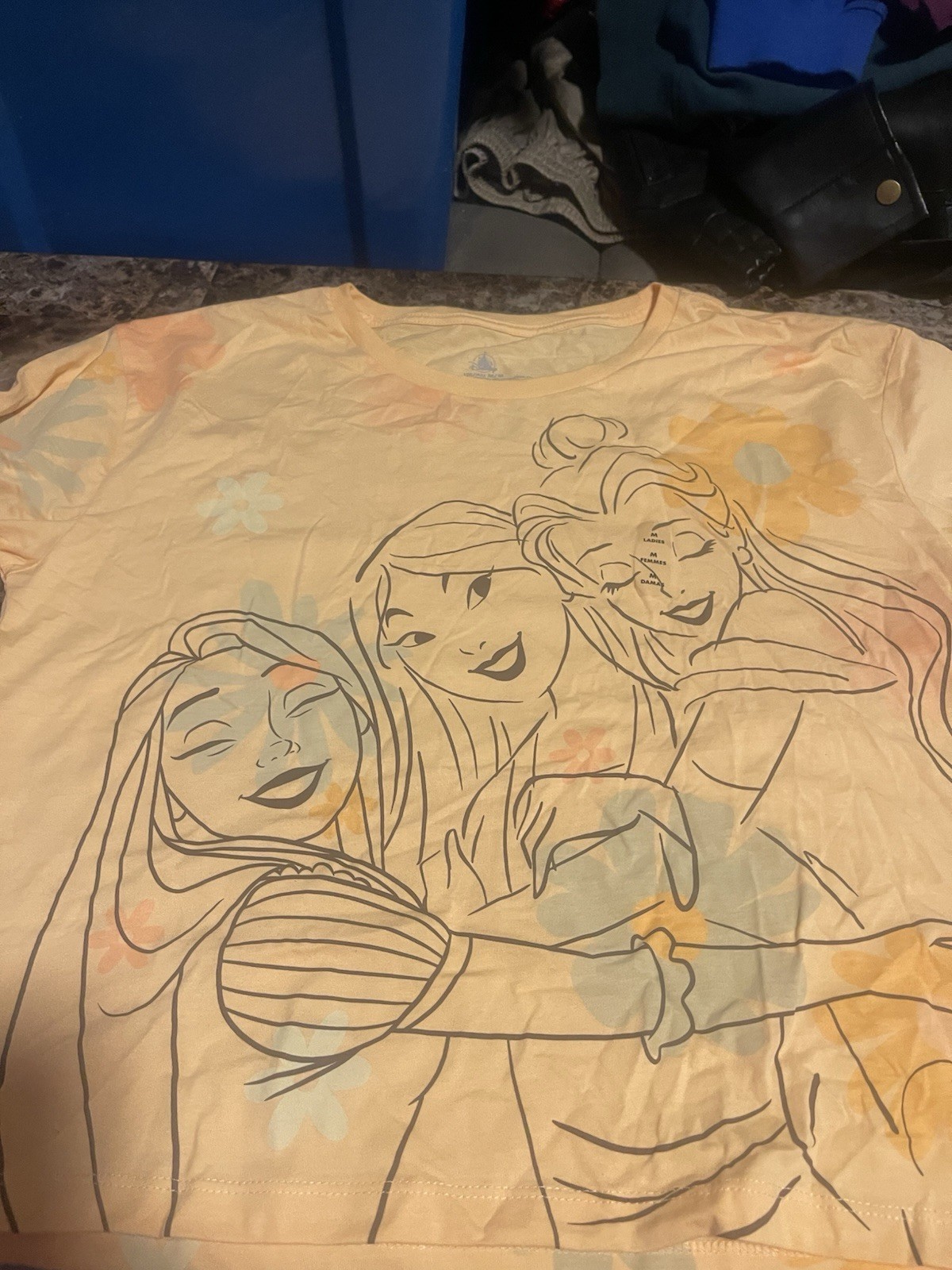 Disney Parks Princess Mulan Rapunzel Belle Parks NEW Yellow Shirt Women’s Size M