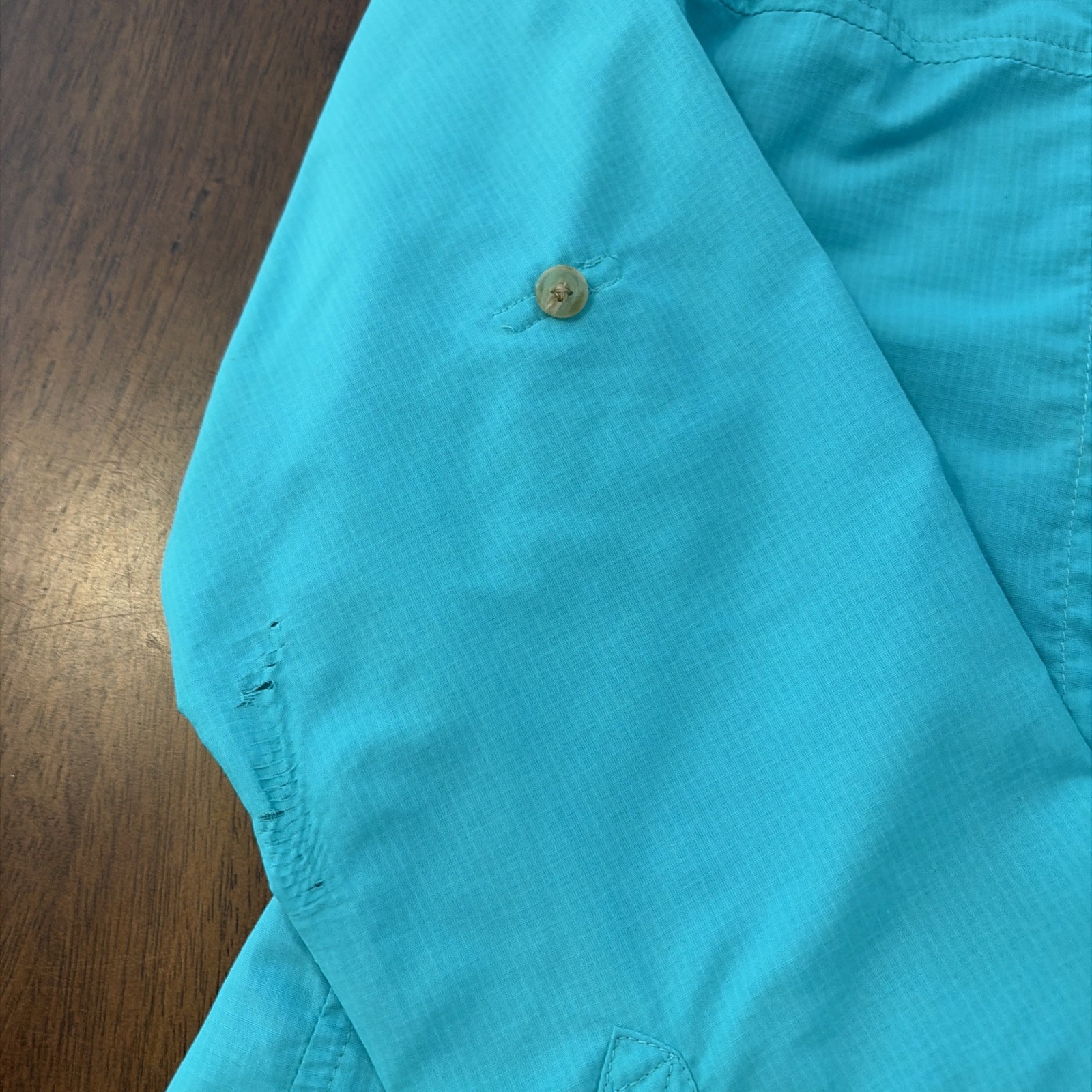 Koppen Womens S Green Long Sleeve Active Wear Hiking Shirt (w/snag on sleeve)
