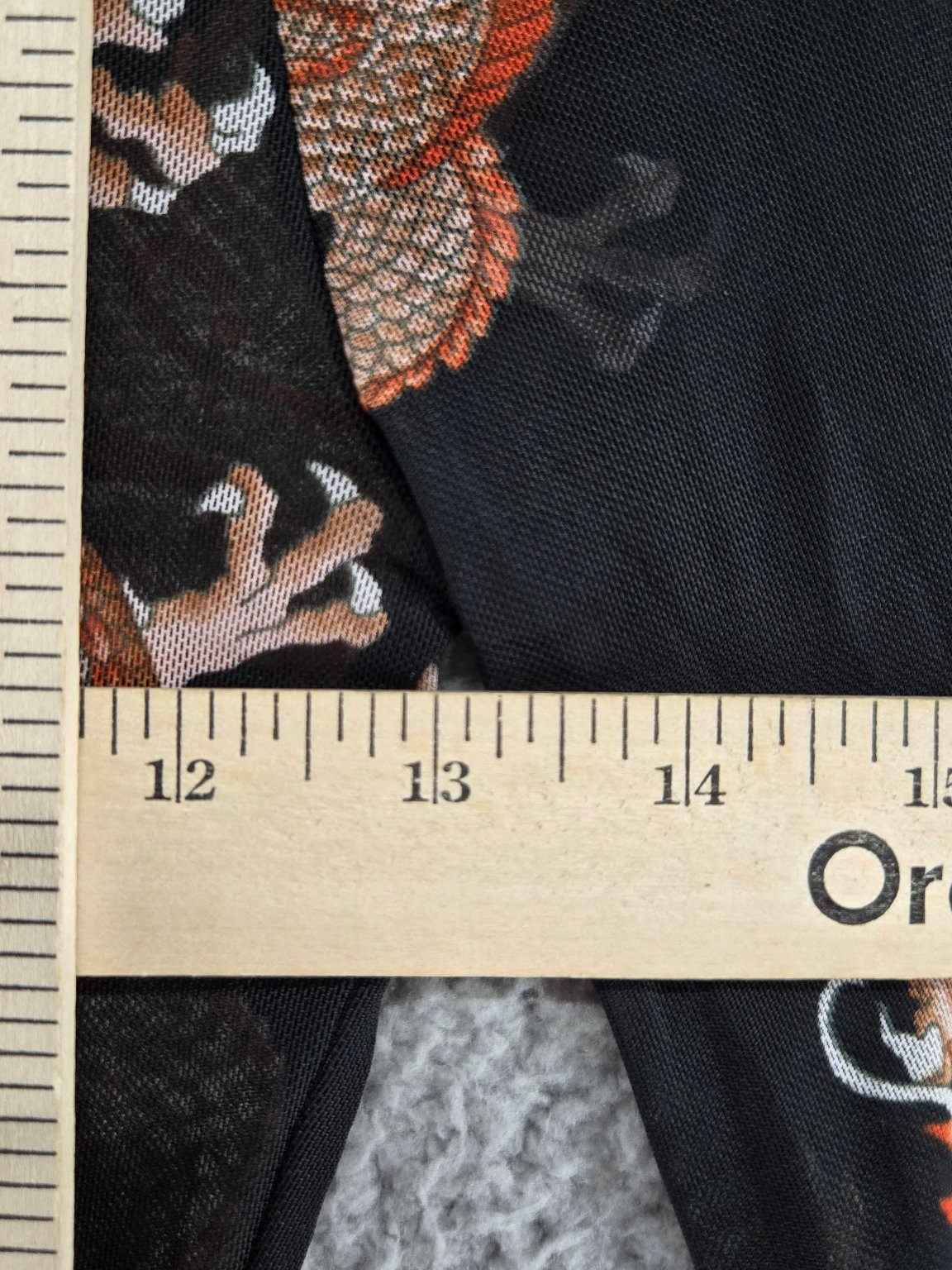 Urban Outfitters Women’s Dragon Print Mesh Top XS Black Sheer Long Sleeve Y2K