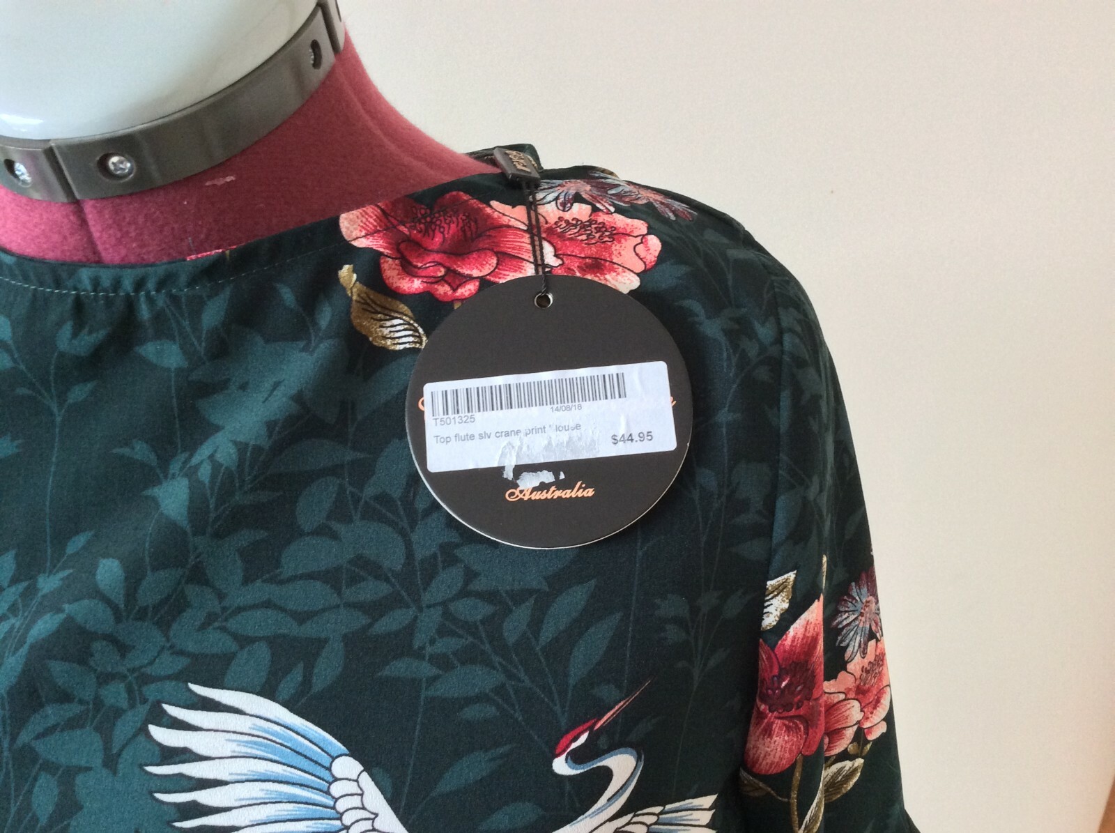 CAROLINE MORGAN FRILL SLEEVE FLORAL BLOUSE TOP SIZE 10