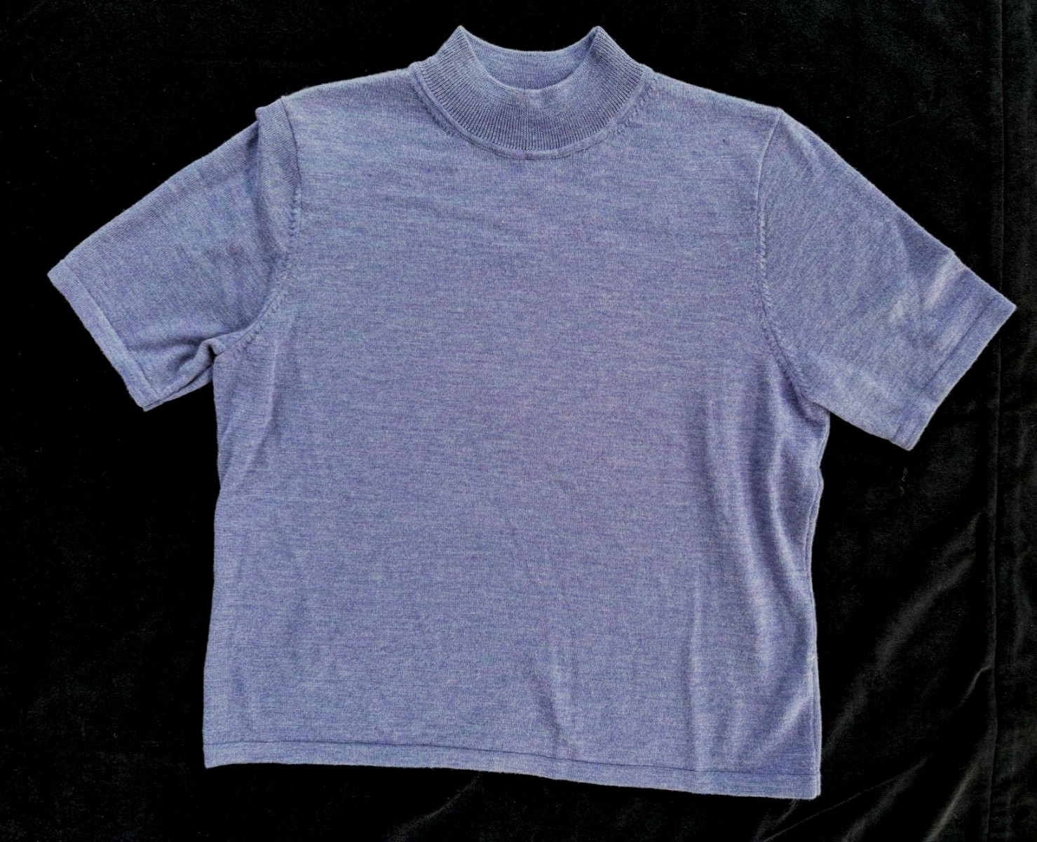Pendleton blue merino wool mock T-neck knit top-L-unworn*
