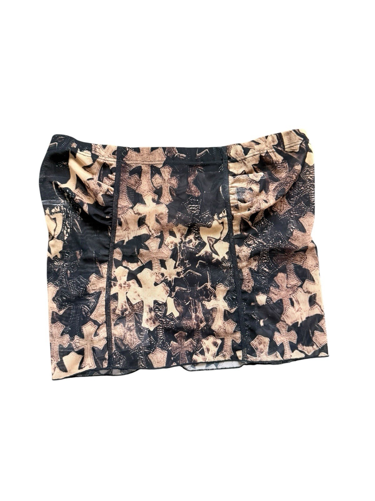 CHROME HEARTS WATERFALL SHEER MESH SLEEVELESS TUBE TOP CROSSES SIZE XS NEW
