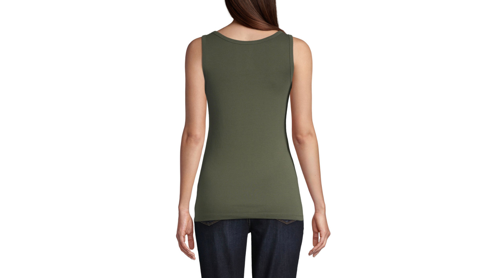 St. John’s Bay Women’s Scoop Neck Tank Top Size Medium Oak Moss 100% Cotton