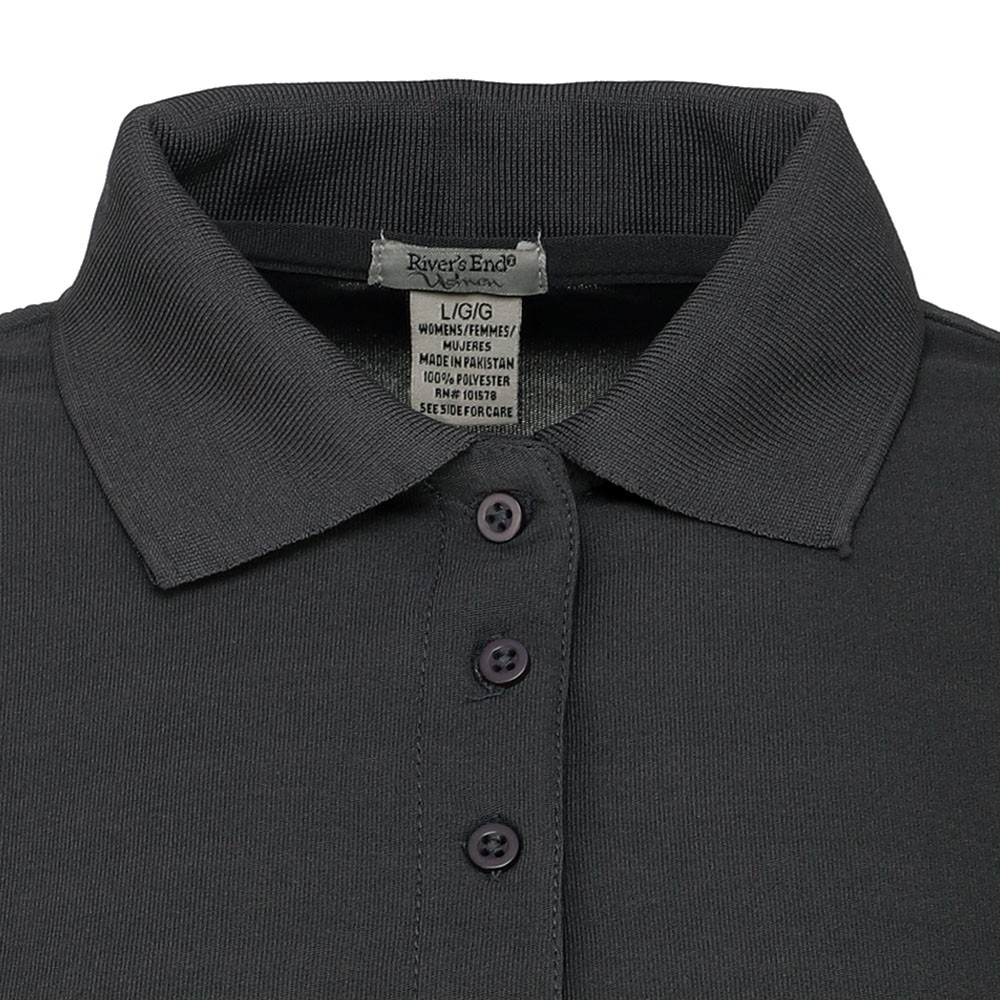River’s End Performance Edge Short Sleeve Polo Shirt Womens Black Casual 6900-IR