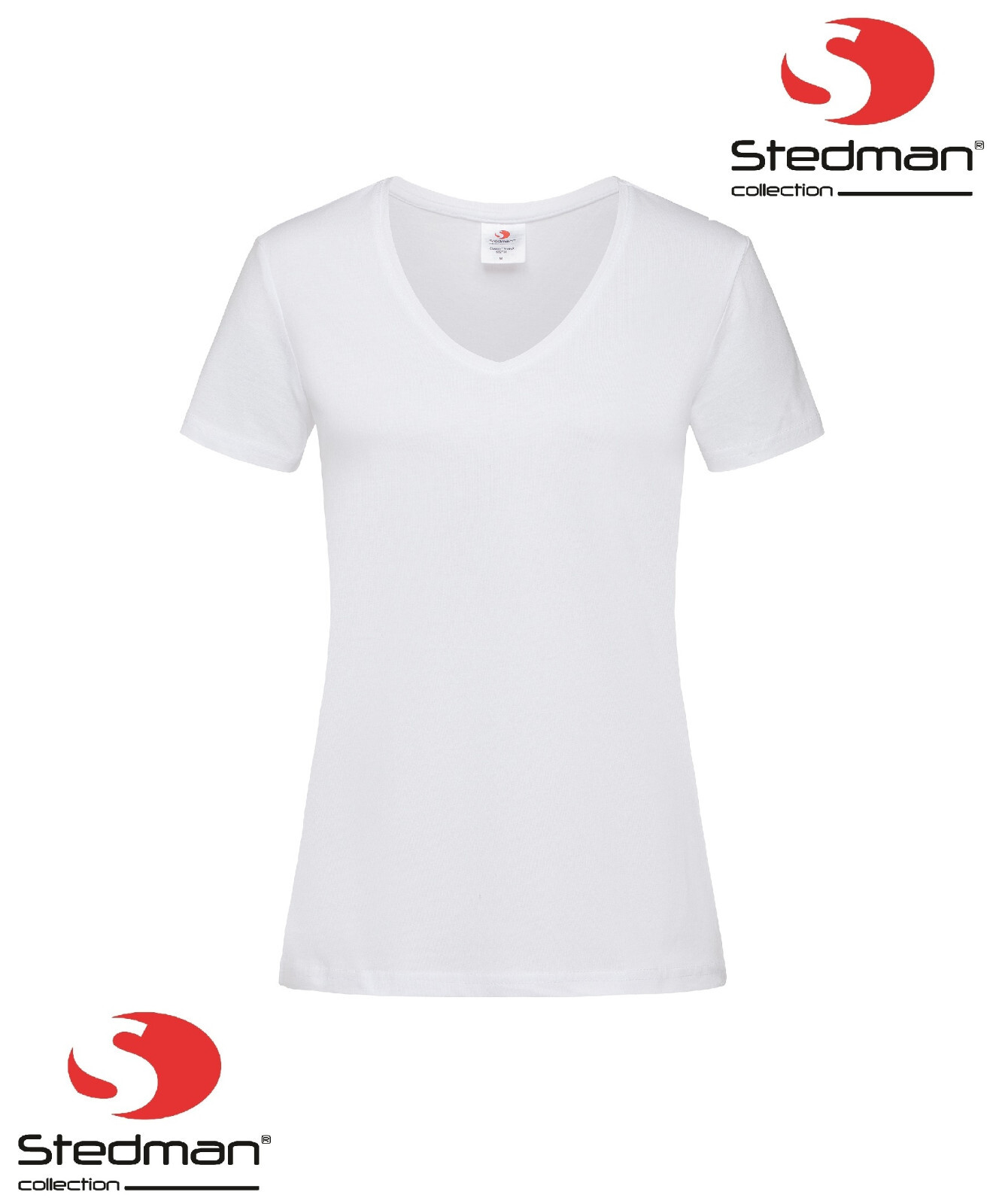 Womans Womens Ladies Plain WHITE V Vee Neck Cotton T-Shirt Tee Shirt