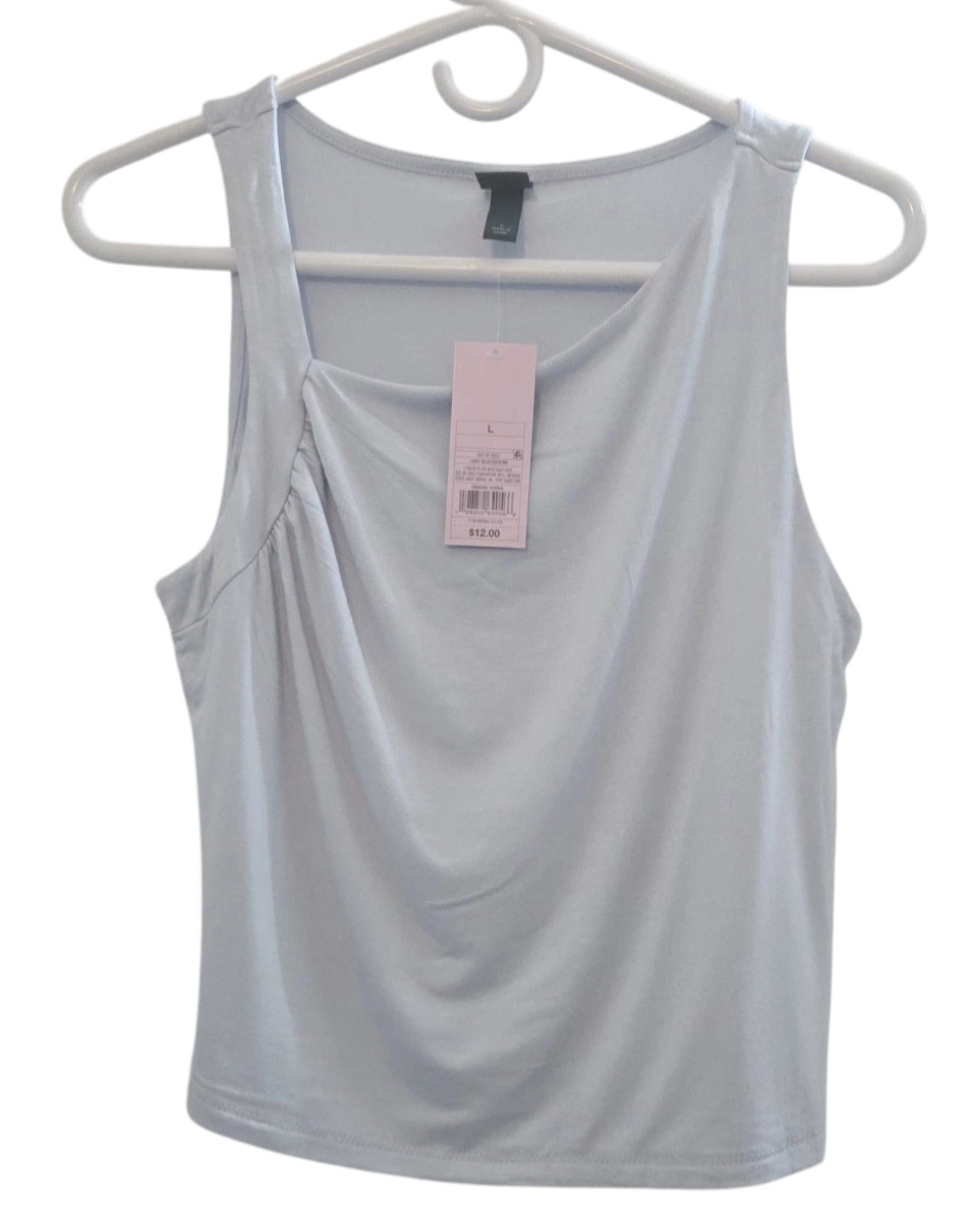 Wild Fable™ Women’s Size Large Asymmetrical Hem Tank Top – Light Blue NEW