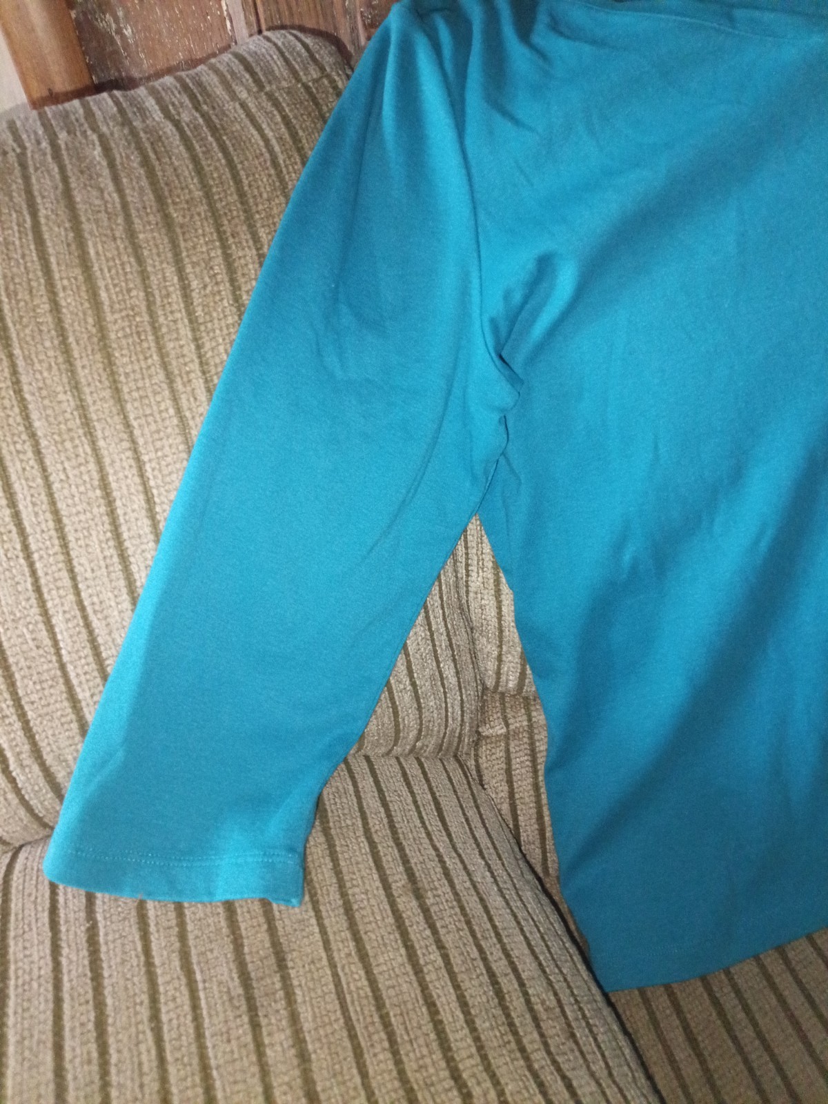 turquoise St John Bay tunic blouse features three-quarter length sleeves XL