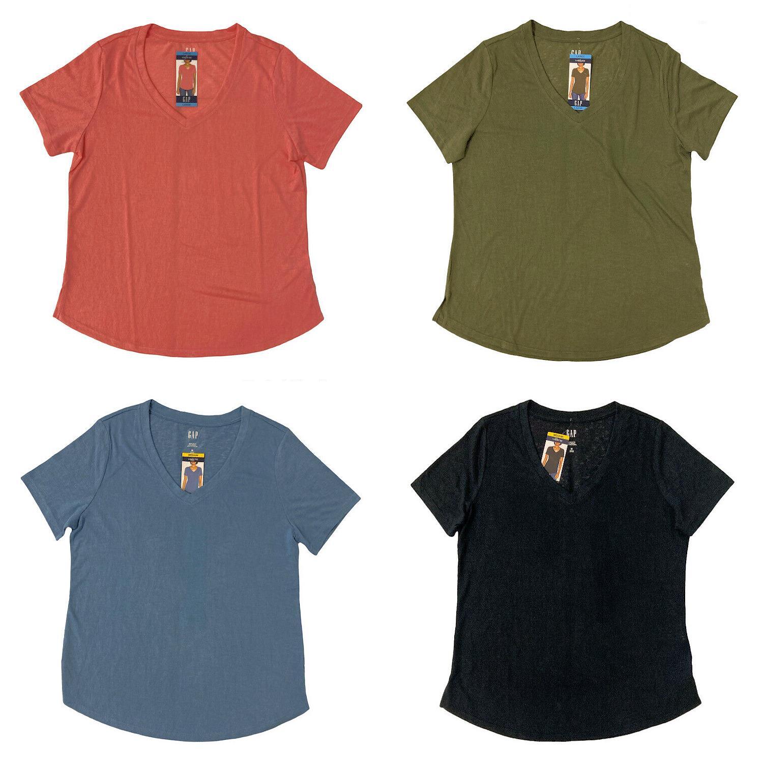 GAP Women’s Lightweight Modal Blend V-Neck Scoop Hem T-Shirt