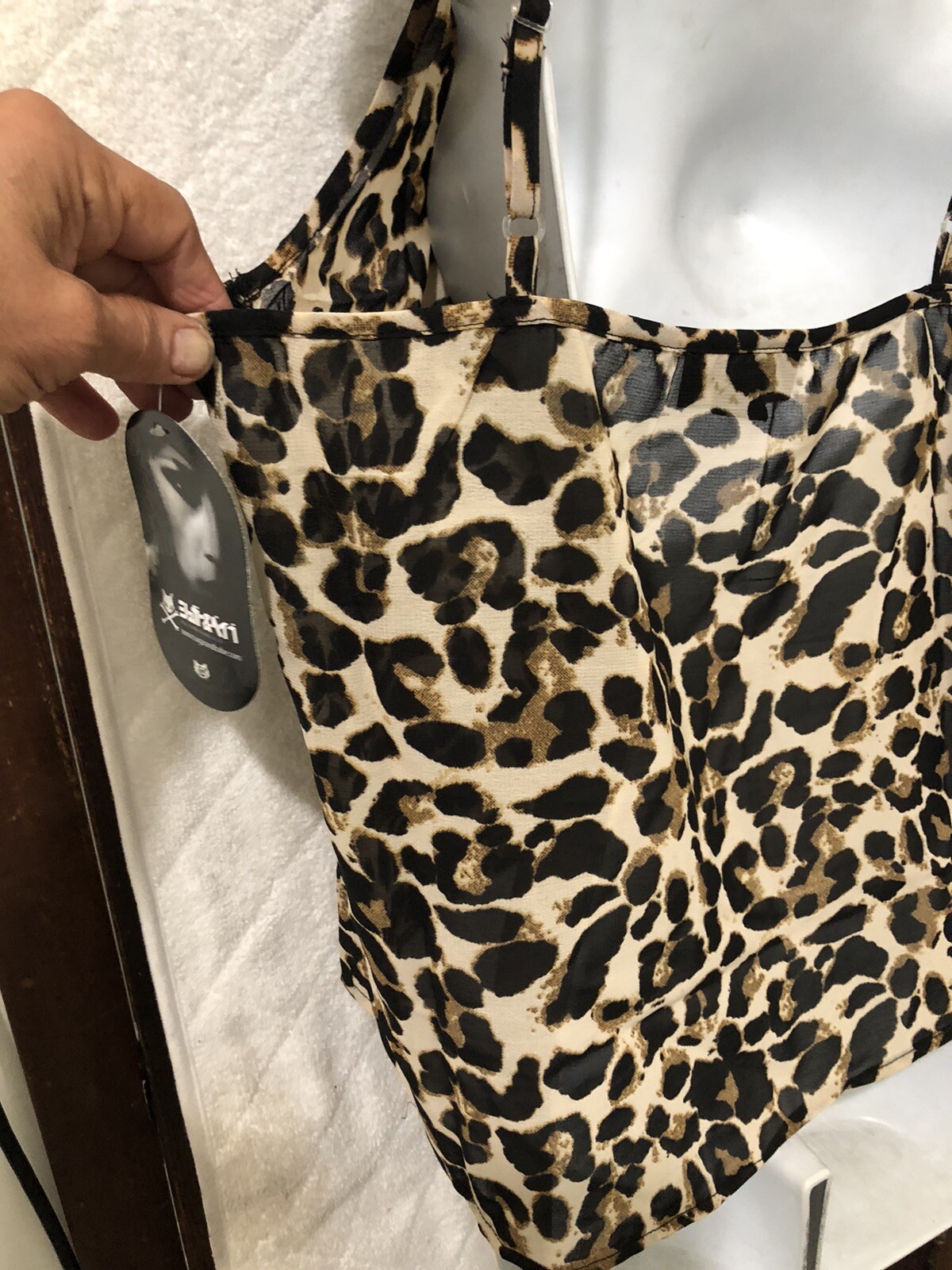 Sugar & Babe Ladies Slip Top LARGE Tokyo Leopard Velvet Cat None Available HOT!