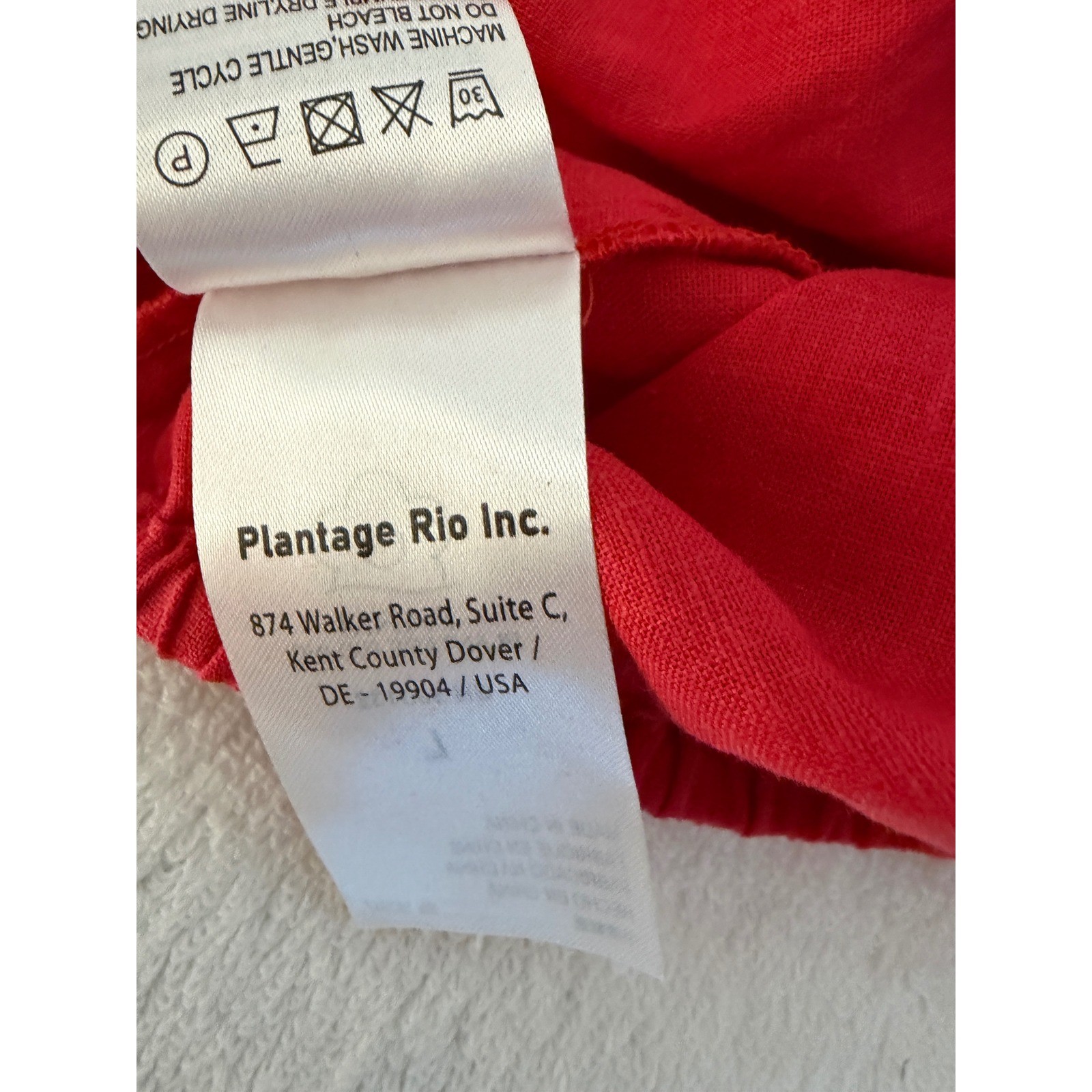 Farm Rio Women’s Red One Shoulder Knot Detail Elastic Hem Crop Top Linen L
