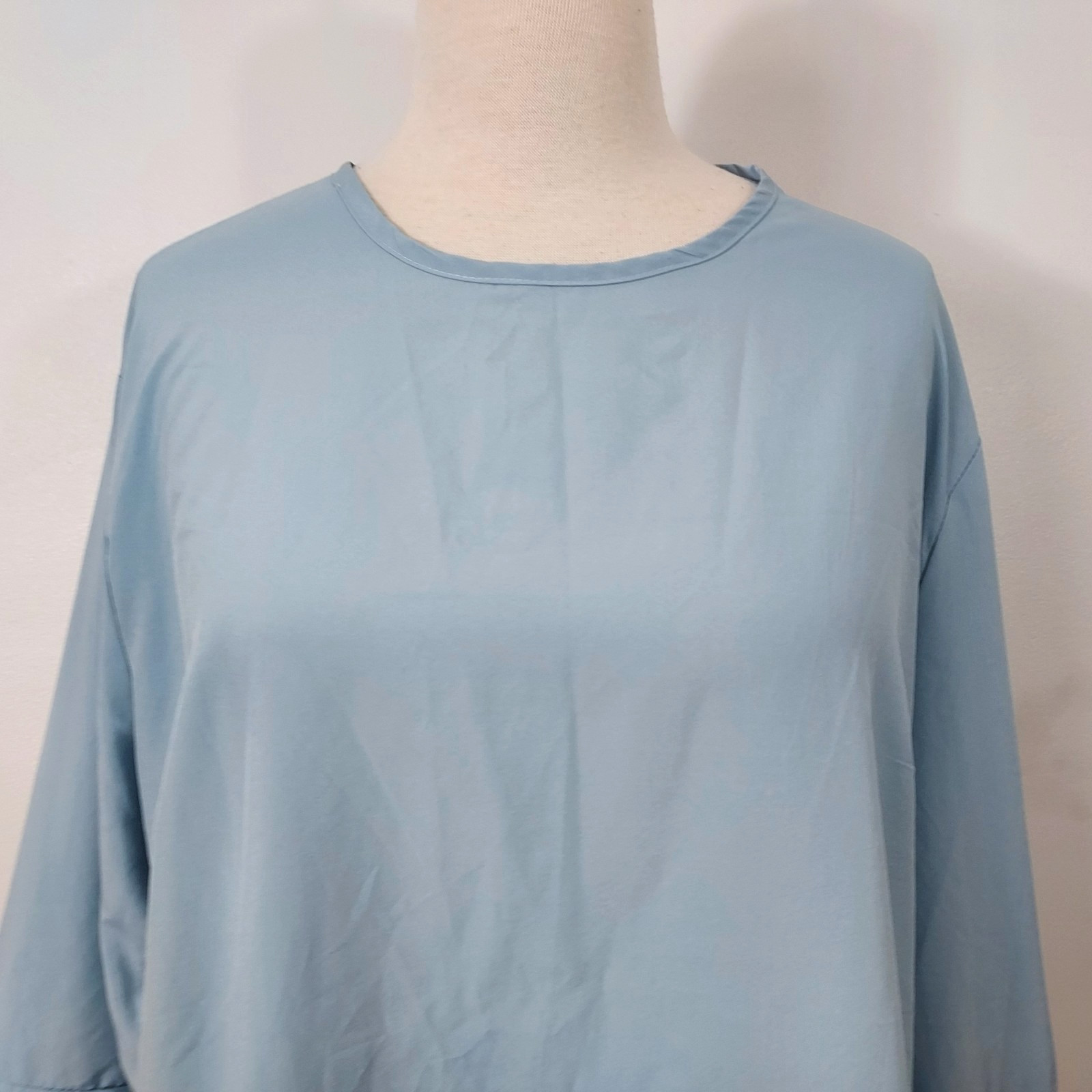 Zanzea Collection Shirt Top Tiered Bell Sleeve Lightweight Blue Women Size 5XL