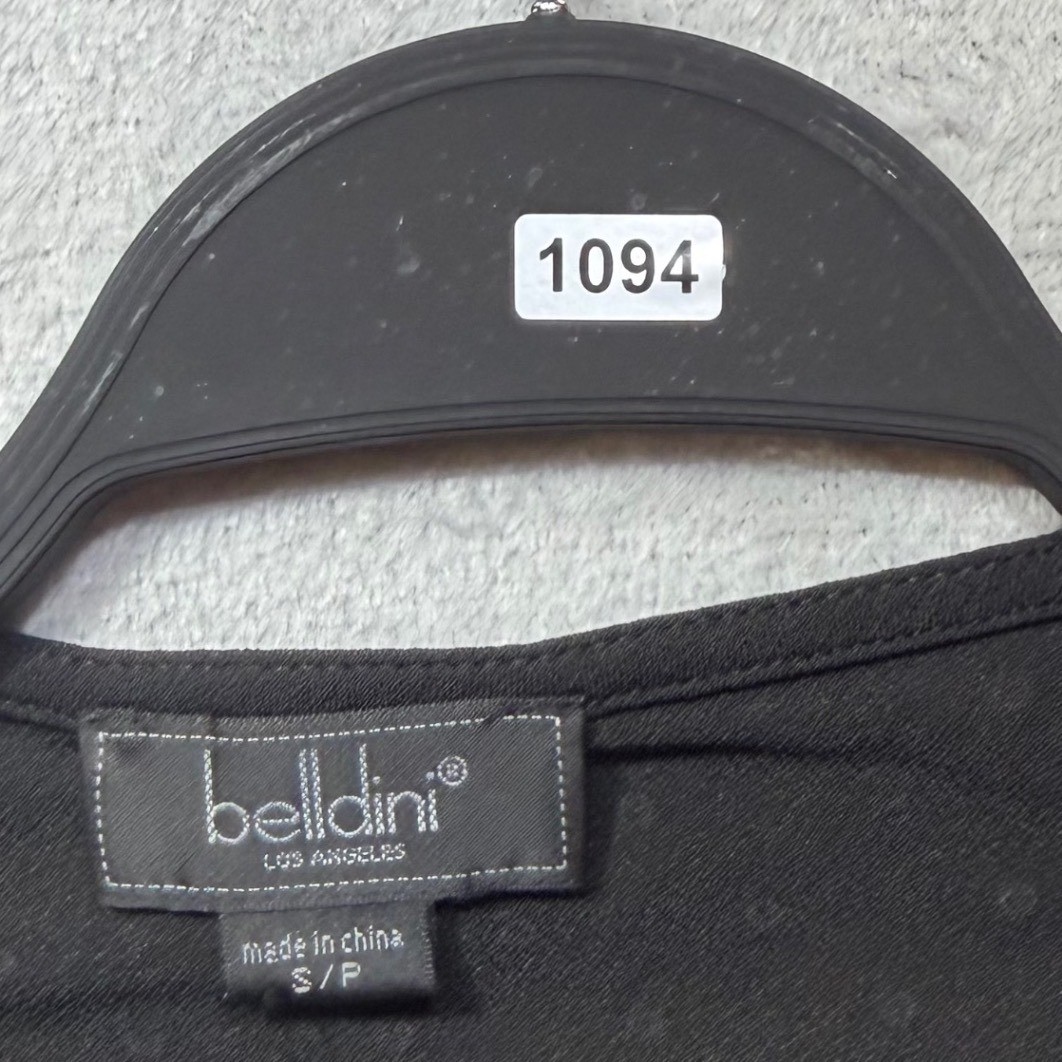 Beldini Black Studded Boatneck Long Sleeve Blouson Top Small NWT embellished y2k