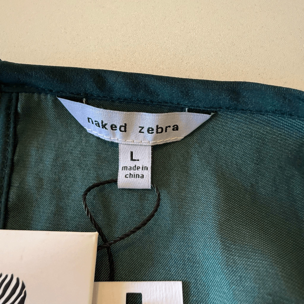 NEW Naked Zebra Tops Bundle of Green & Mauve Satin Cropped Tops Sz L Minimalist
