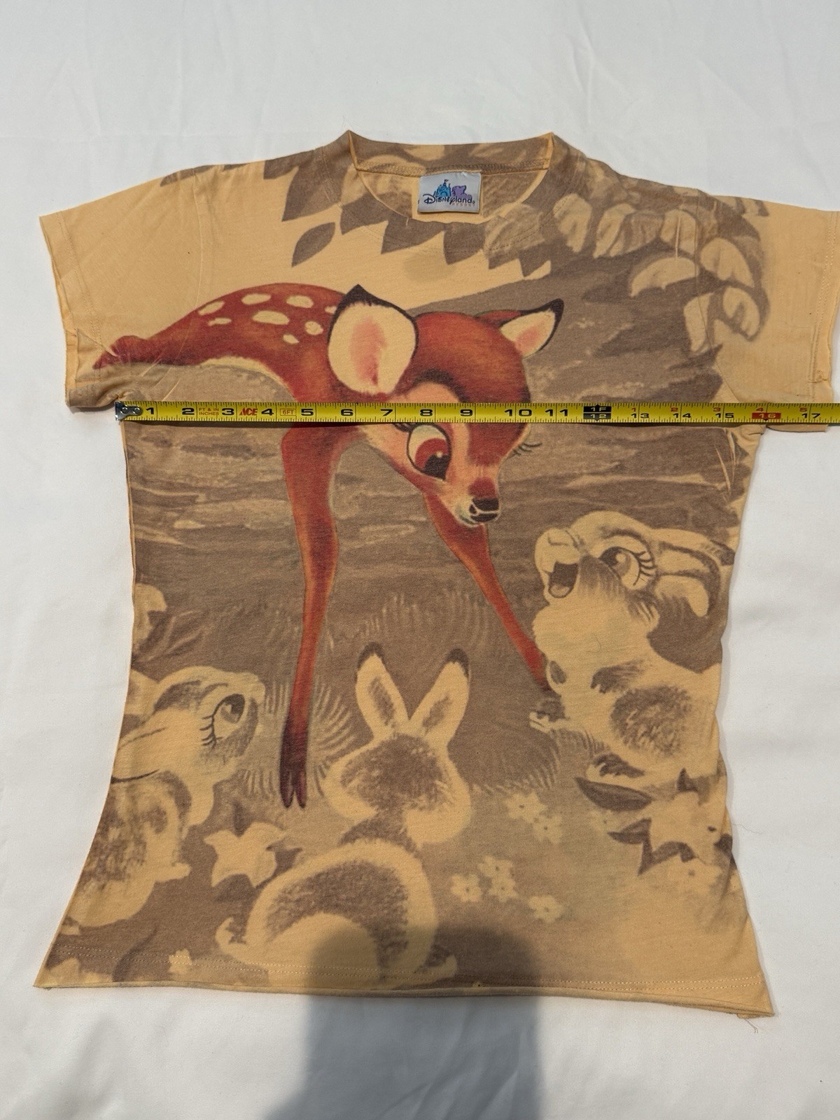 Vintage Disneyland Resort Bambi Thumber Shirt Juniors M Brown Doe Deer Rabbit