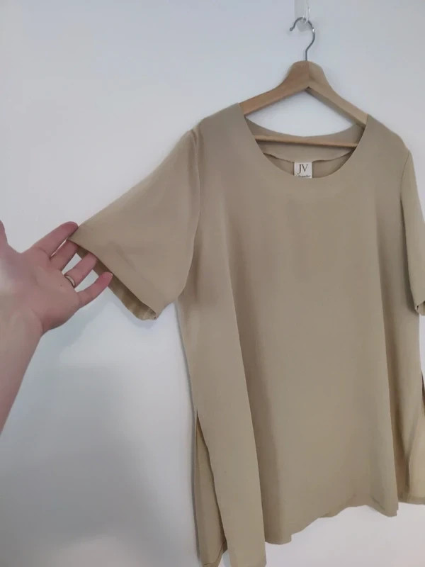 Jacques Vert Beige Blouse Size 16 Excellent Condition
