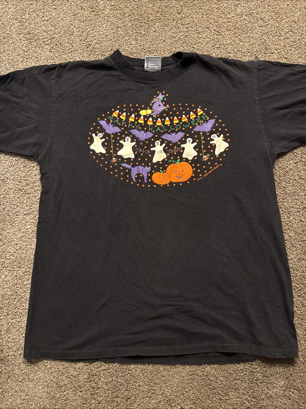 Vintage Halloween Oneita Shirt Glow Charm Design Single Stitch Sleeve XYZ Design