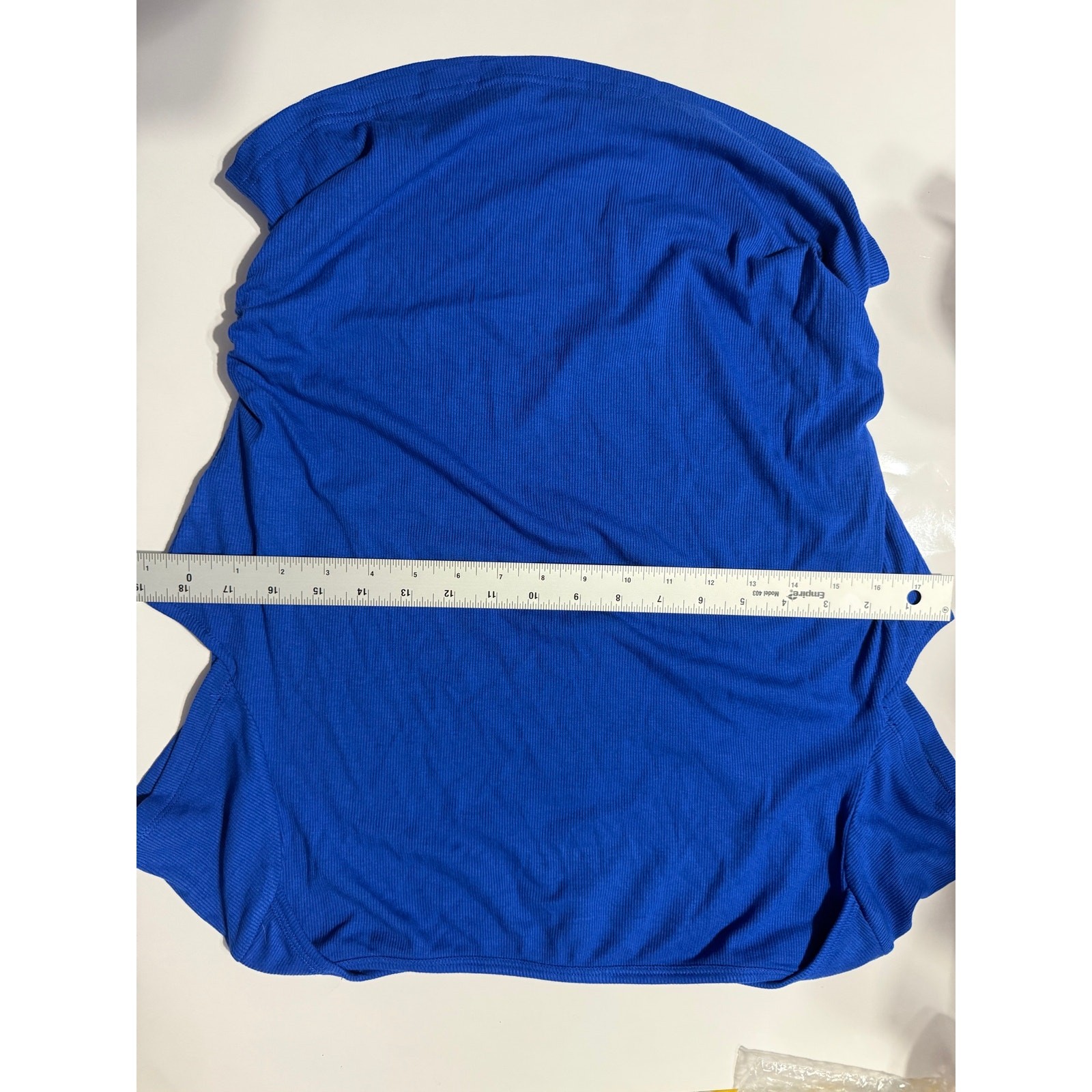 BTFBM Women’s XL Royal Blue Ribbed Ruched Side Top Short Sleeve Stretch