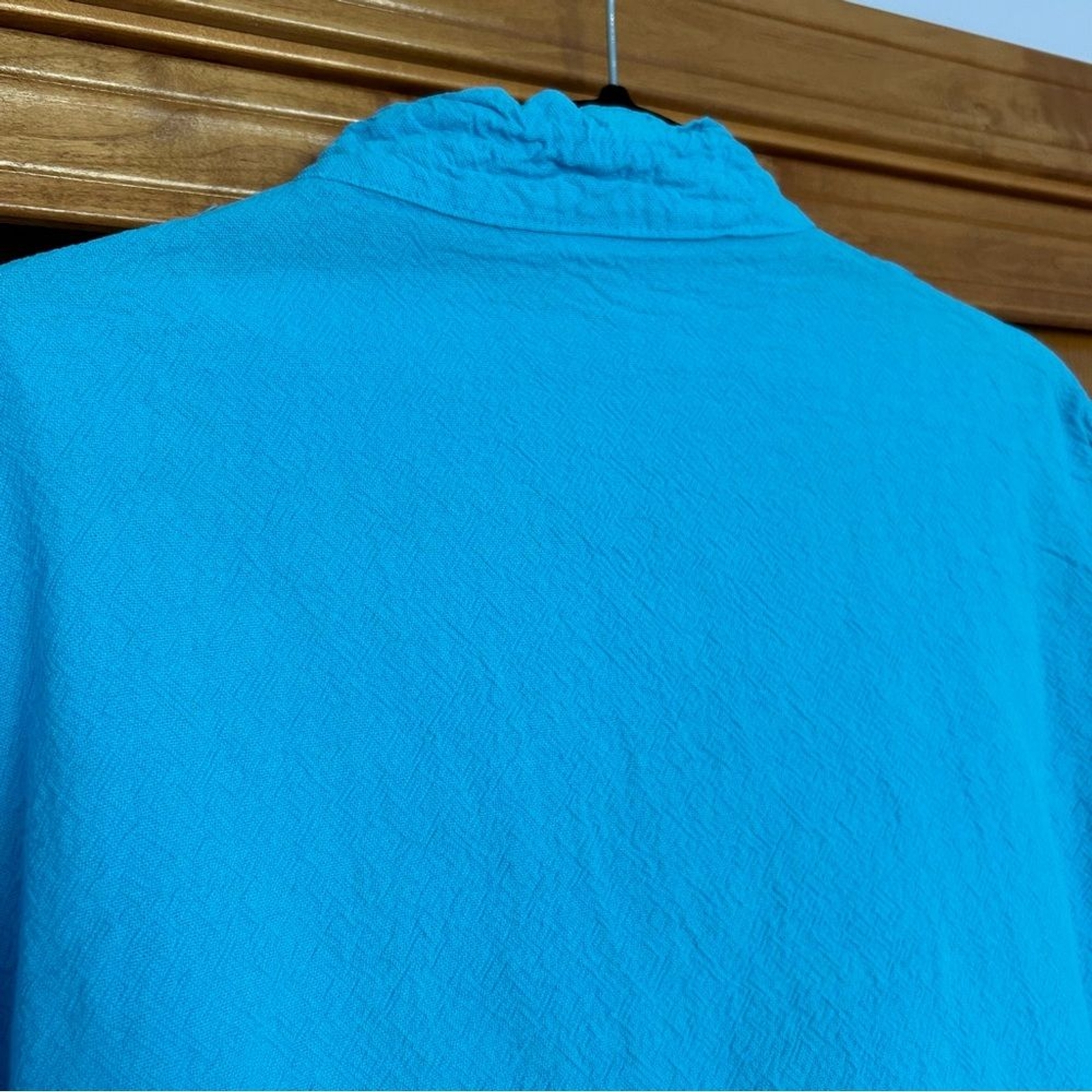 Cottonseeds 3 Button Pullover Top Bright Blue Unisex Sze Small Coastal Lagenlook