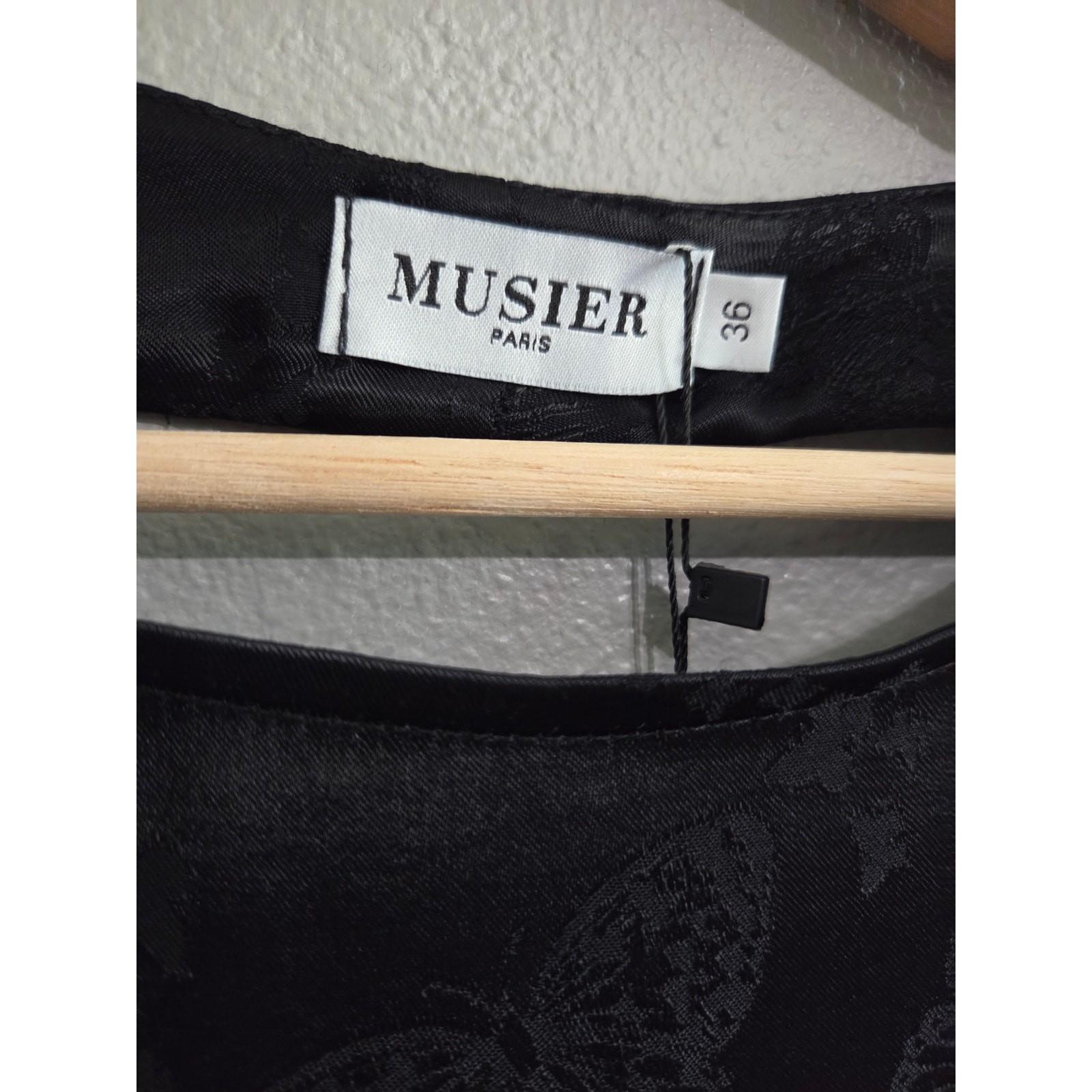 Musier Paris Camila Black Butterfly Jacquard Open Back Crop Top 36 S