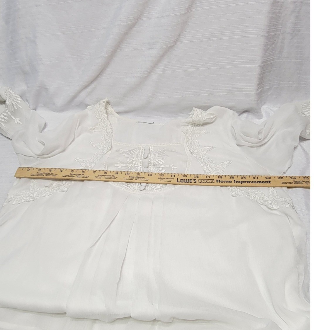 Boho Peasant Fairy Embroidered Lace Trim Tunic Blouse