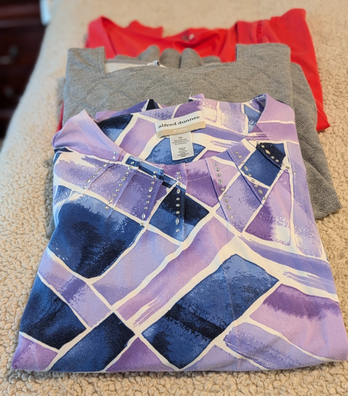 Mixed Lot Of 3 Tops Women Size 1X, Calvin Klein, Alfred Dunner, Liz Claiborne