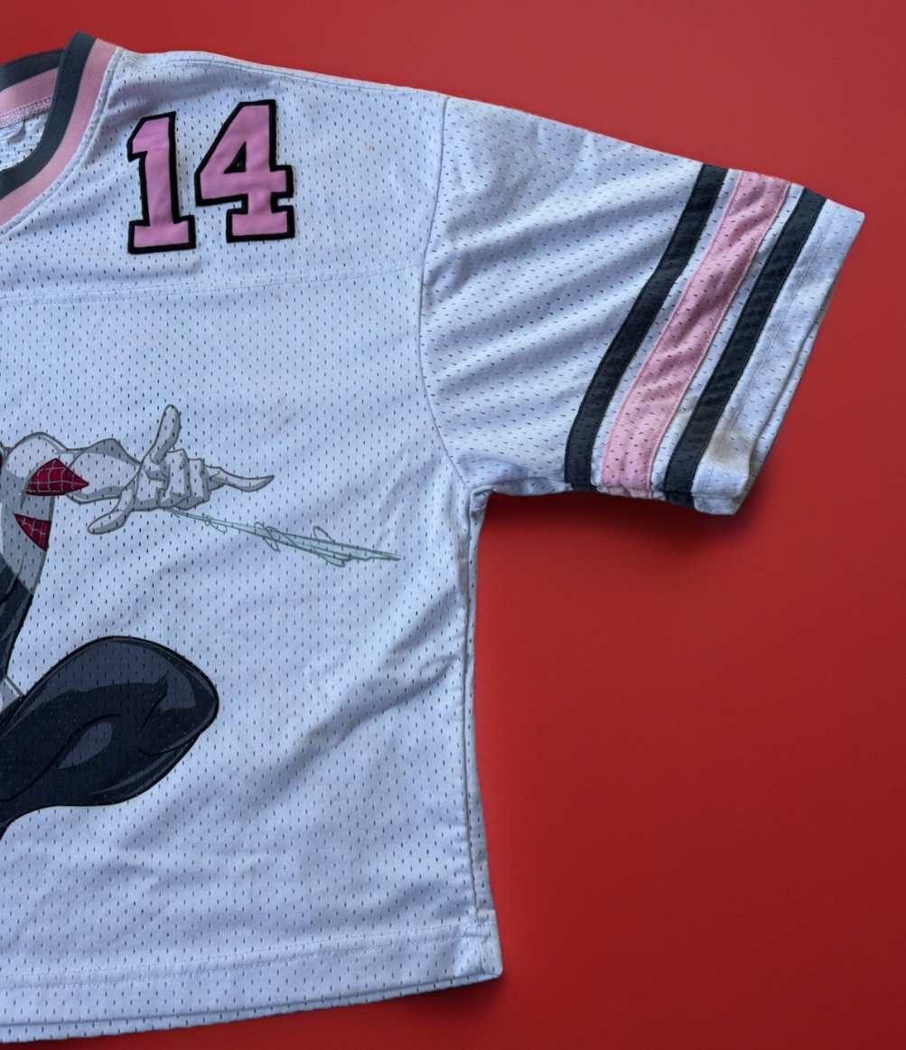Spider Man Ghost Spider Gwen Jersey Top Medium Pink 14 Mesh