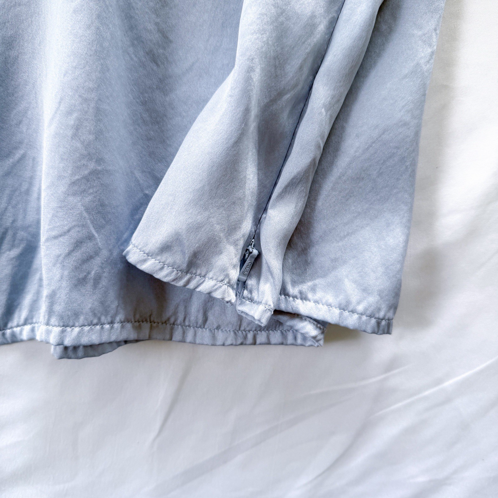 VTG 90s Y2K 100% Silk NY Collection Light Blue Cami XL