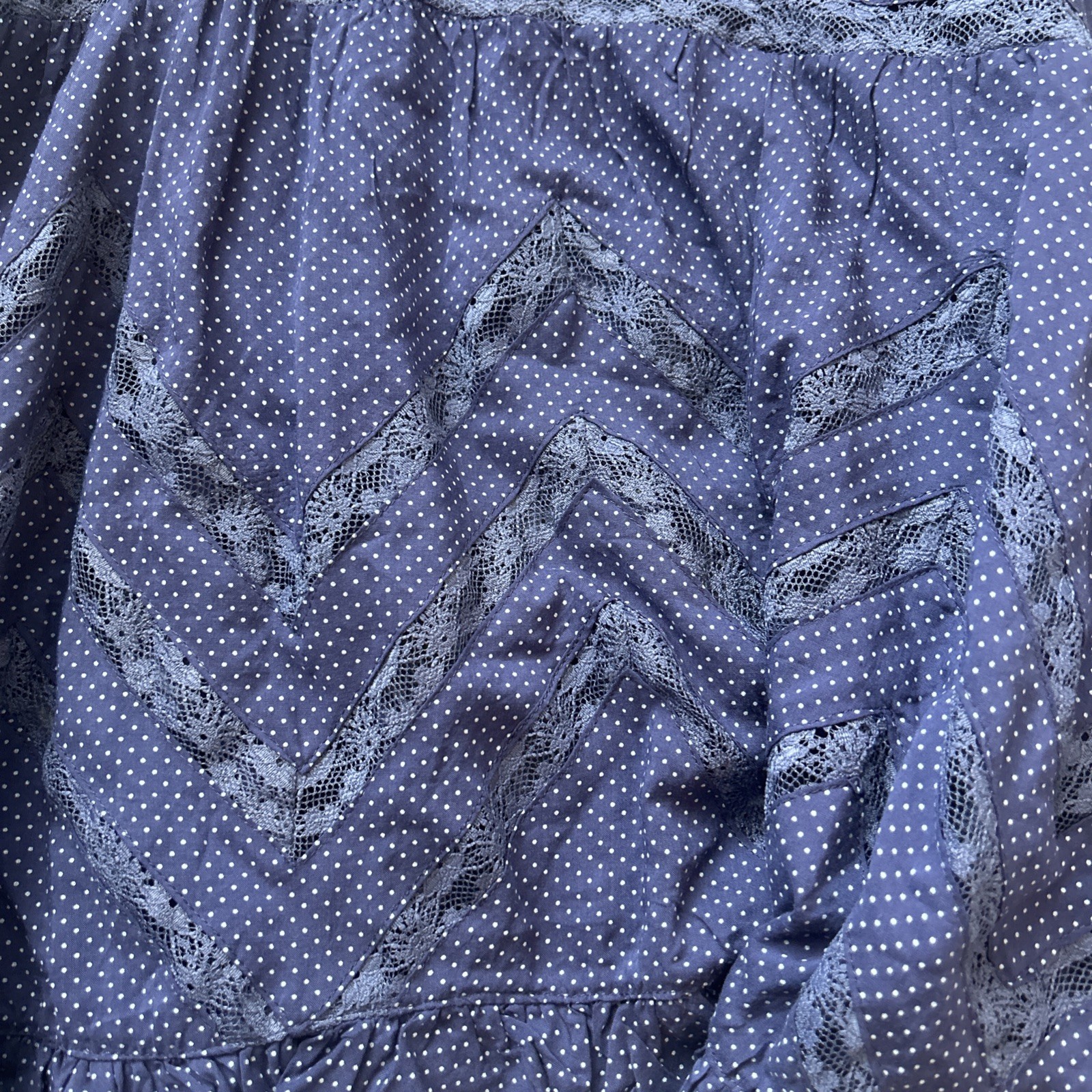 Free People Top Women’s Blue Polka Dot Sheer Intimately Tank Size Small