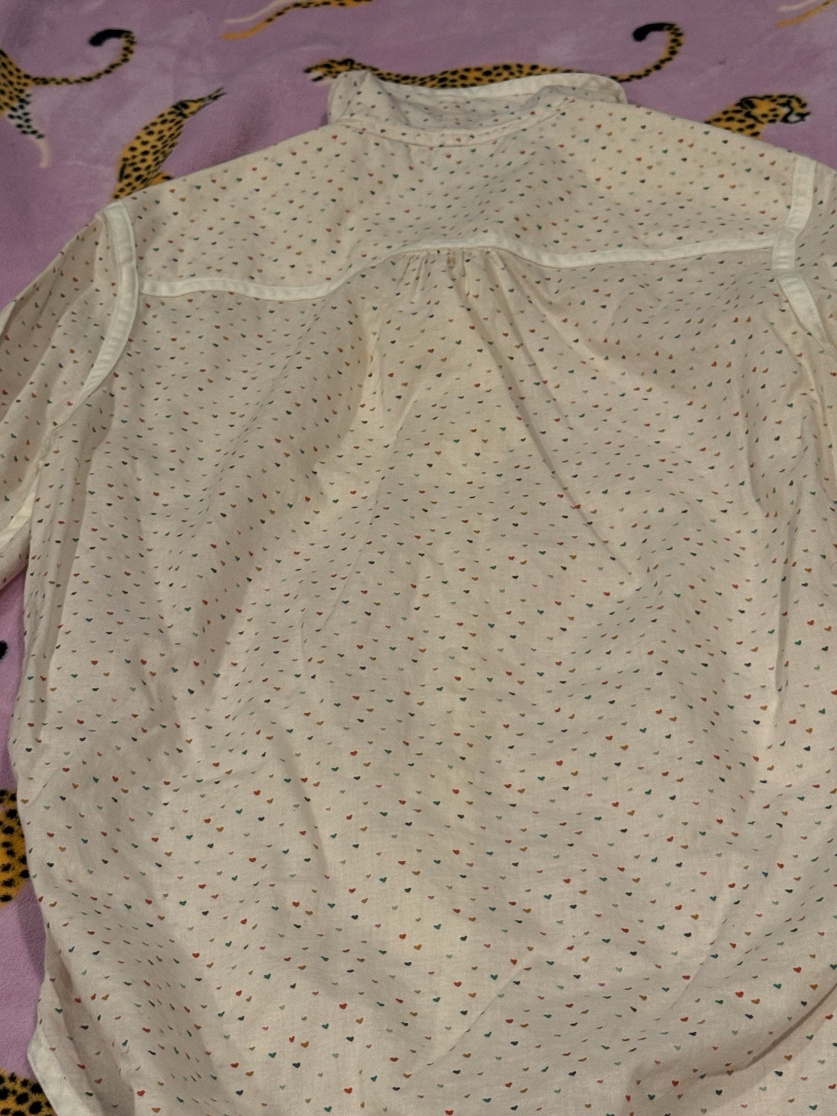 Vintage Ladies Marc Jacobs Y2K Heart Print Button Up Blouse Size 2