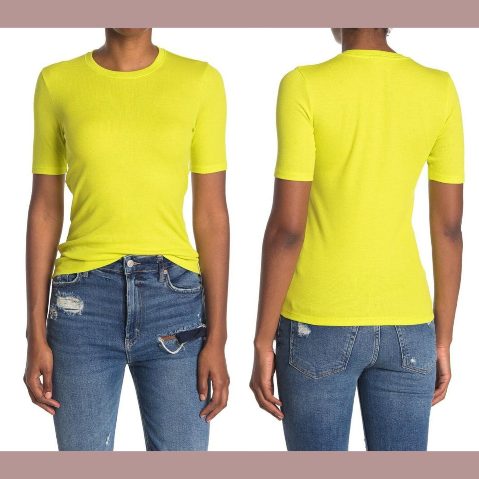 NWD $115 Rag & Bone The Rib Slim Tee in Fresh Lime [ Medium ] #5326