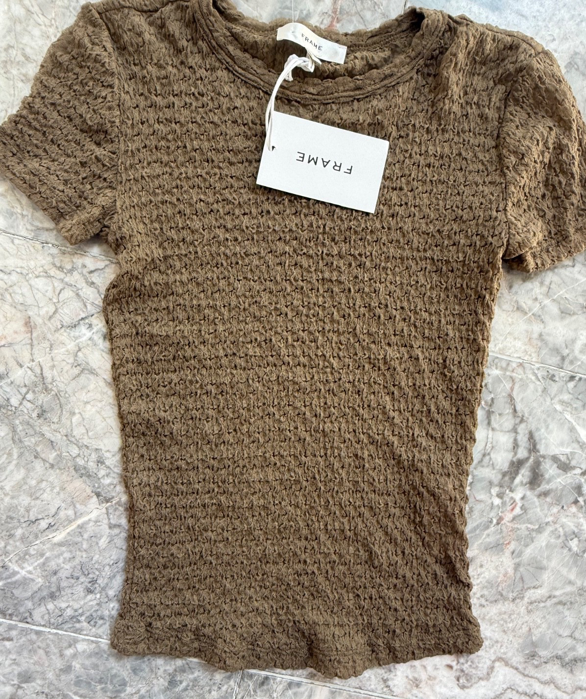 FRAME Cypress Mesh Short sleeved Lace Baby Tee NWT $158 Sz XS