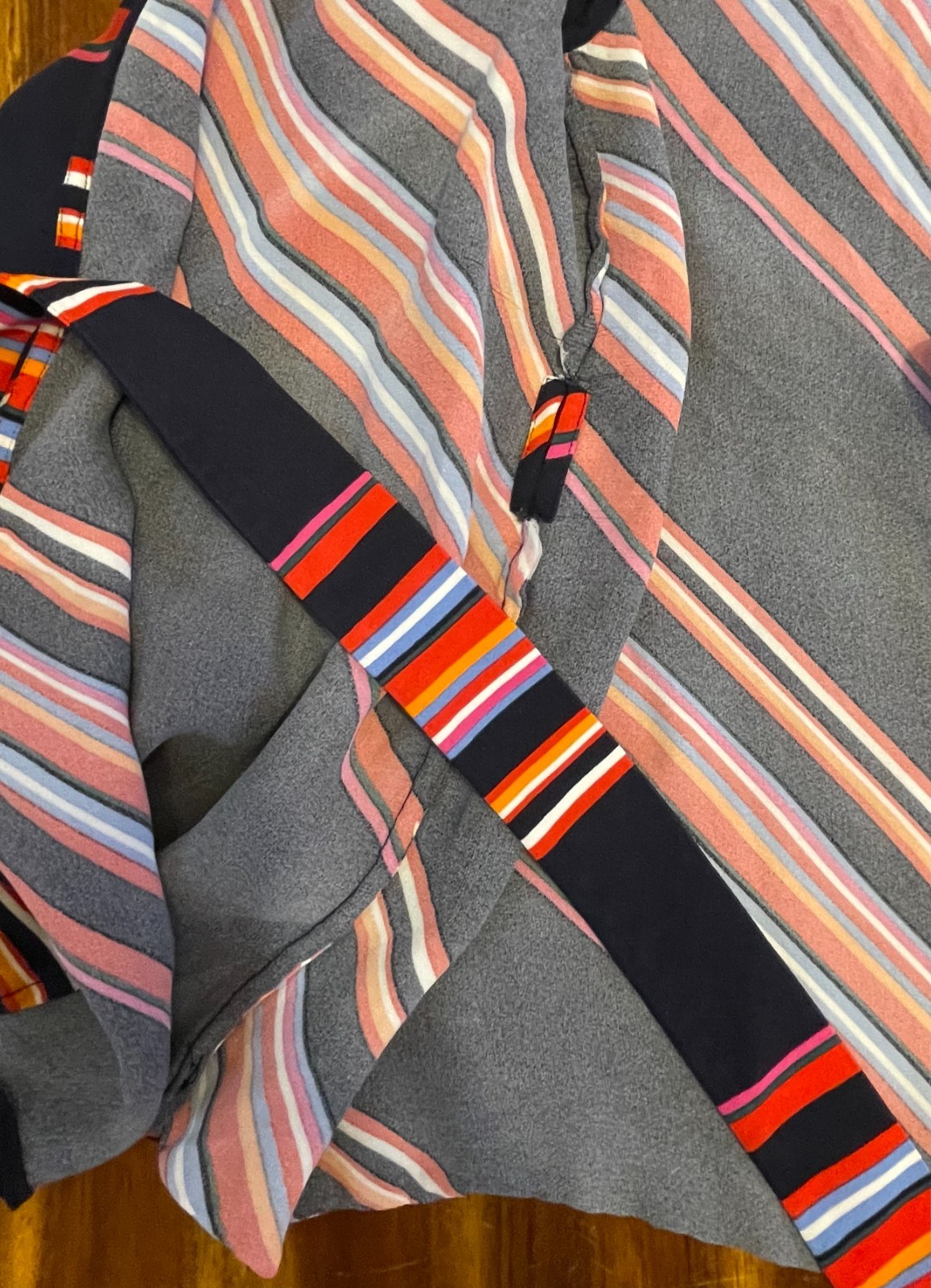 Women’s TORY BURCH Striped Sleeveless Tie Waist Wrap Top Blouse – Size 6