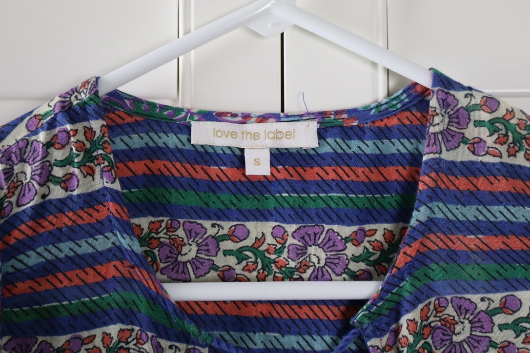 ANTHROPOLOGIE $150 Love the Label Tiered Flutter Sleeve Floral Top Size Small