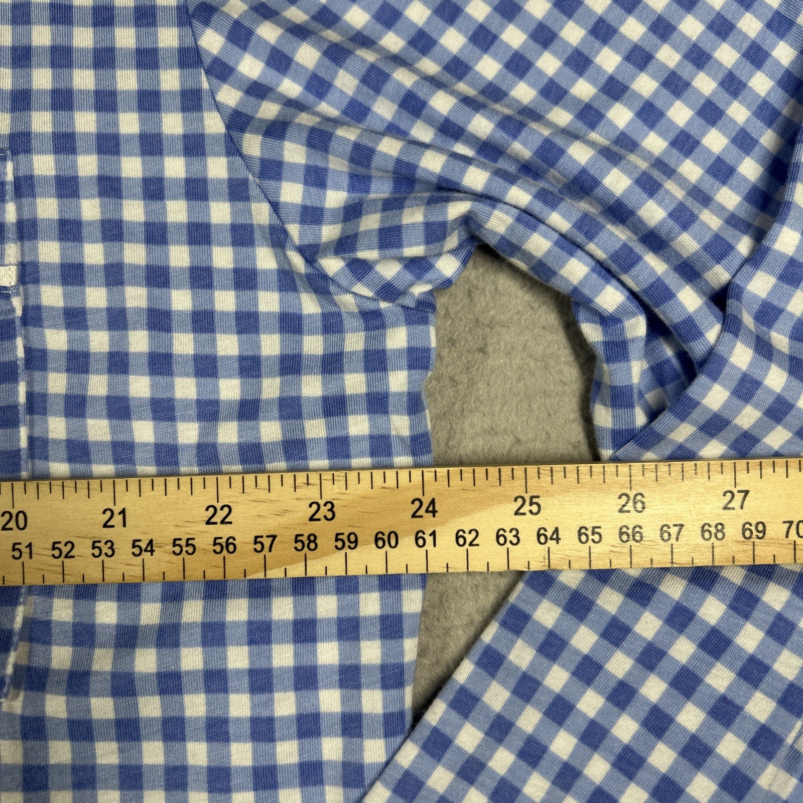 Cosabella Sleep Coverup Check Women’s 2XL Button Up 40” Long Blue White