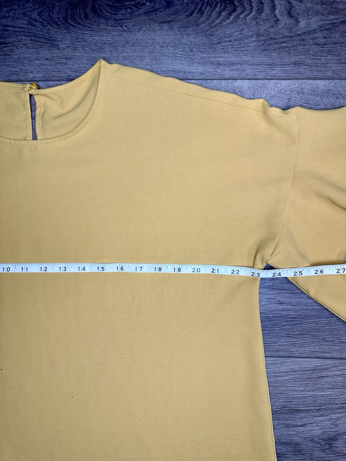 Luvamia Yellow Crewneck Blouse Bell Sleeve Ruffles Womens Shirt Size XL
