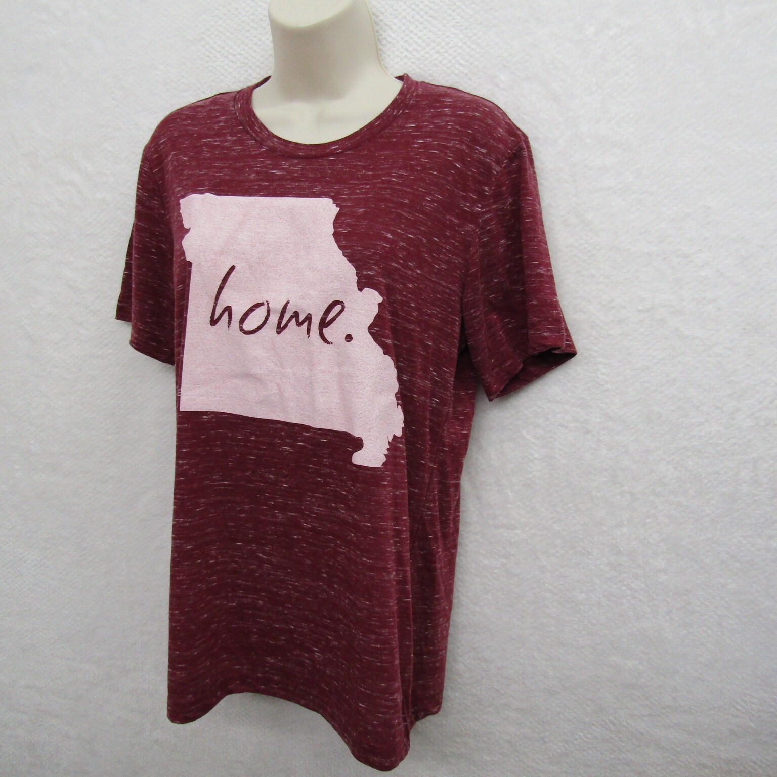 Canvas Shirt Womens Small Red Short Sleeve Round Neck Casual Preppy Pullover