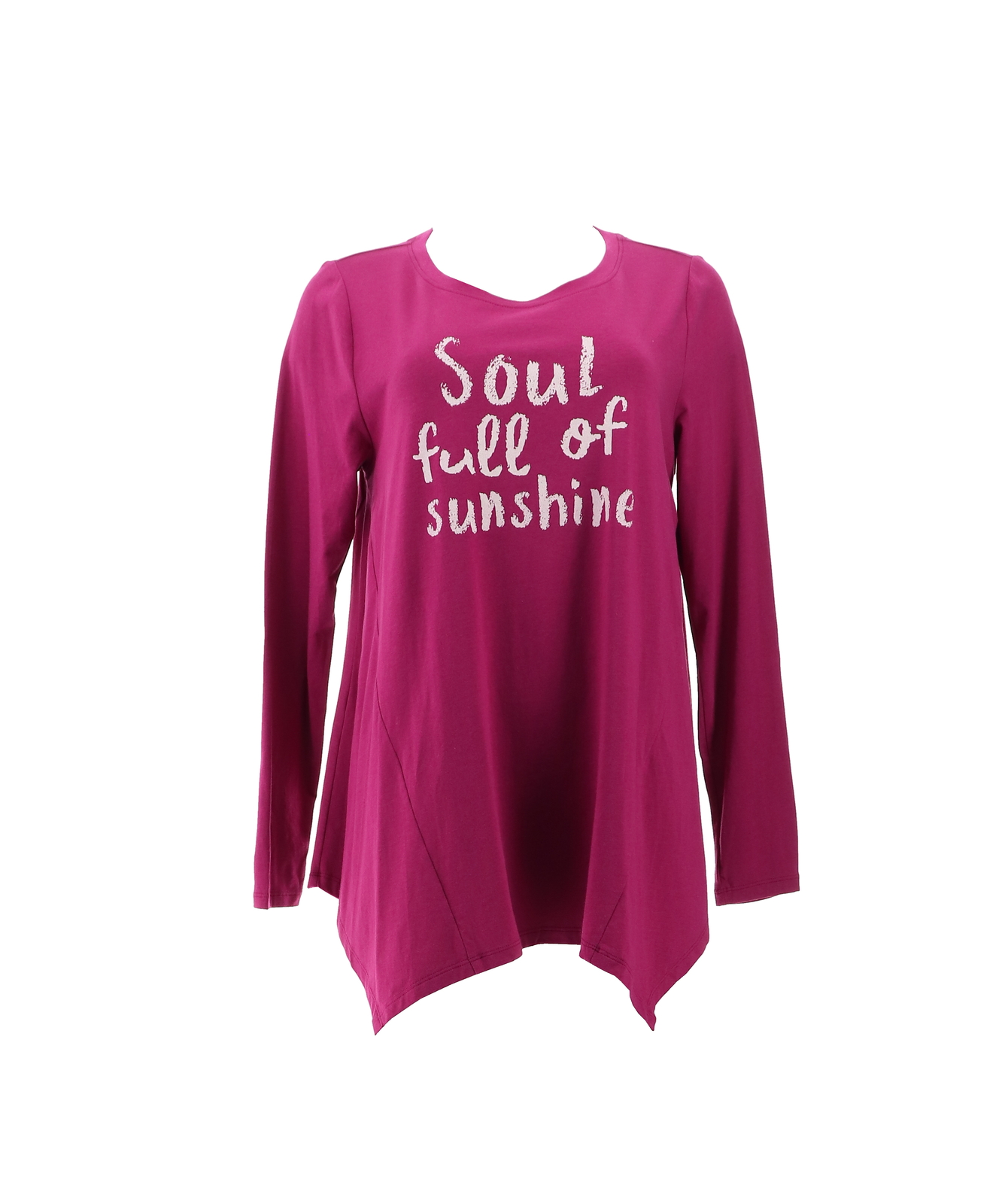 AnyBody Cozy Knit Message Swing Top Raspberry S NWOT (773)